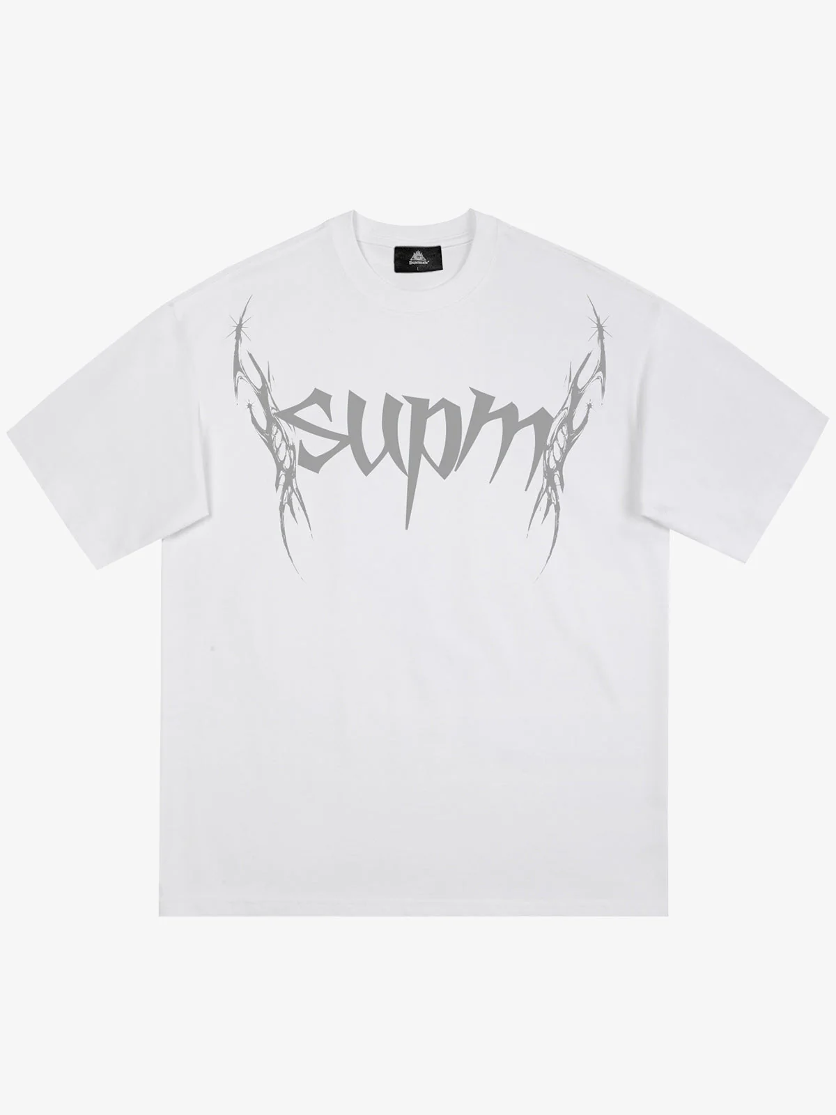SUPM Gothic Sharp Letter Graphic T-Shirt - Image 3