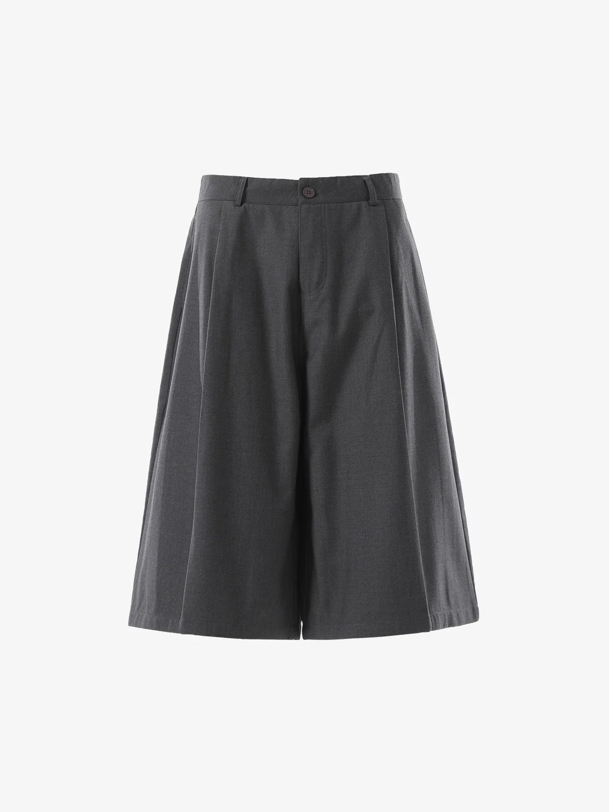 Tailored Wide-Leg Woven Pleated Shorts