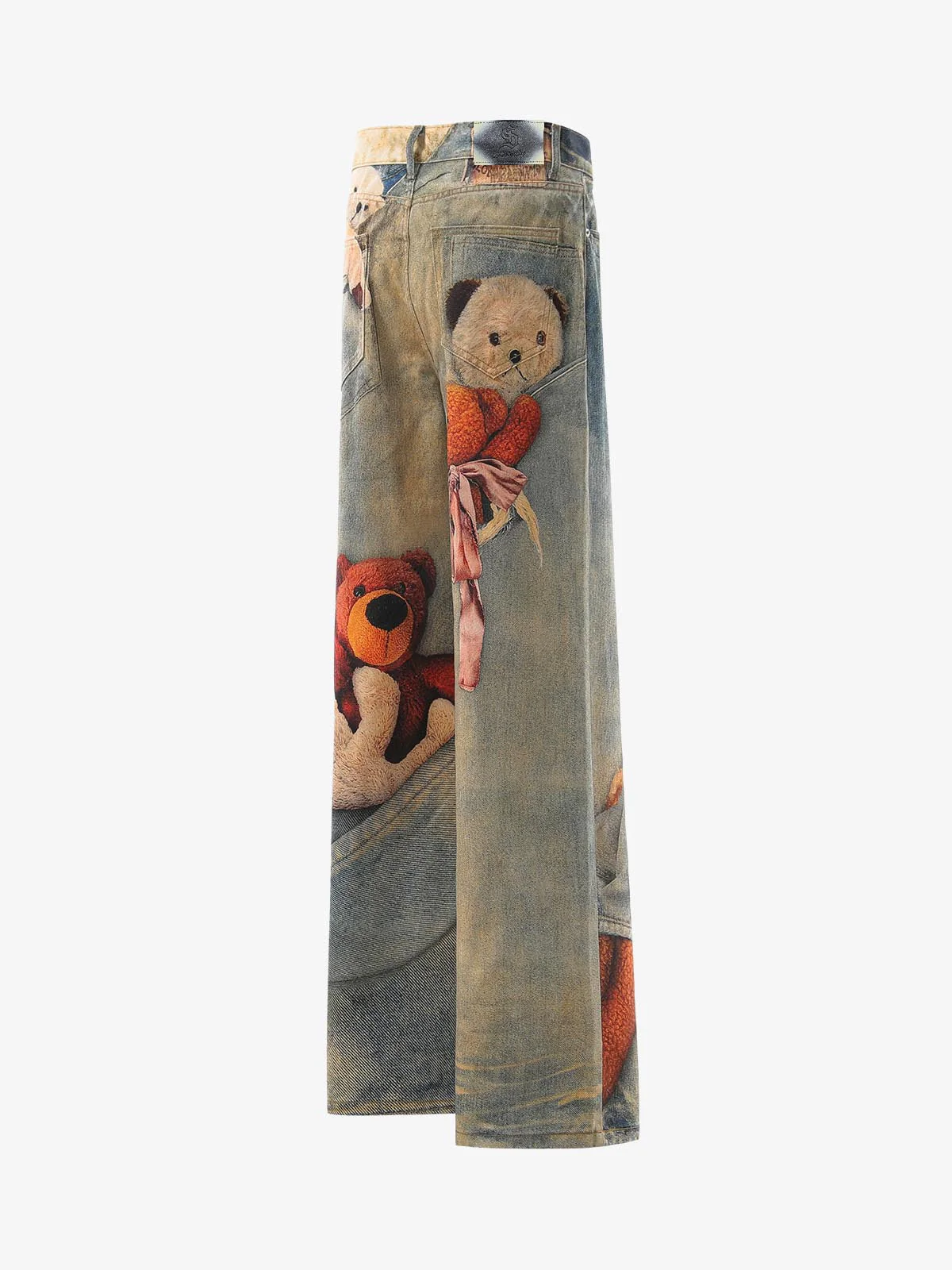 Teddy Bear Decor Pockets Baggy Pants - Image 3
