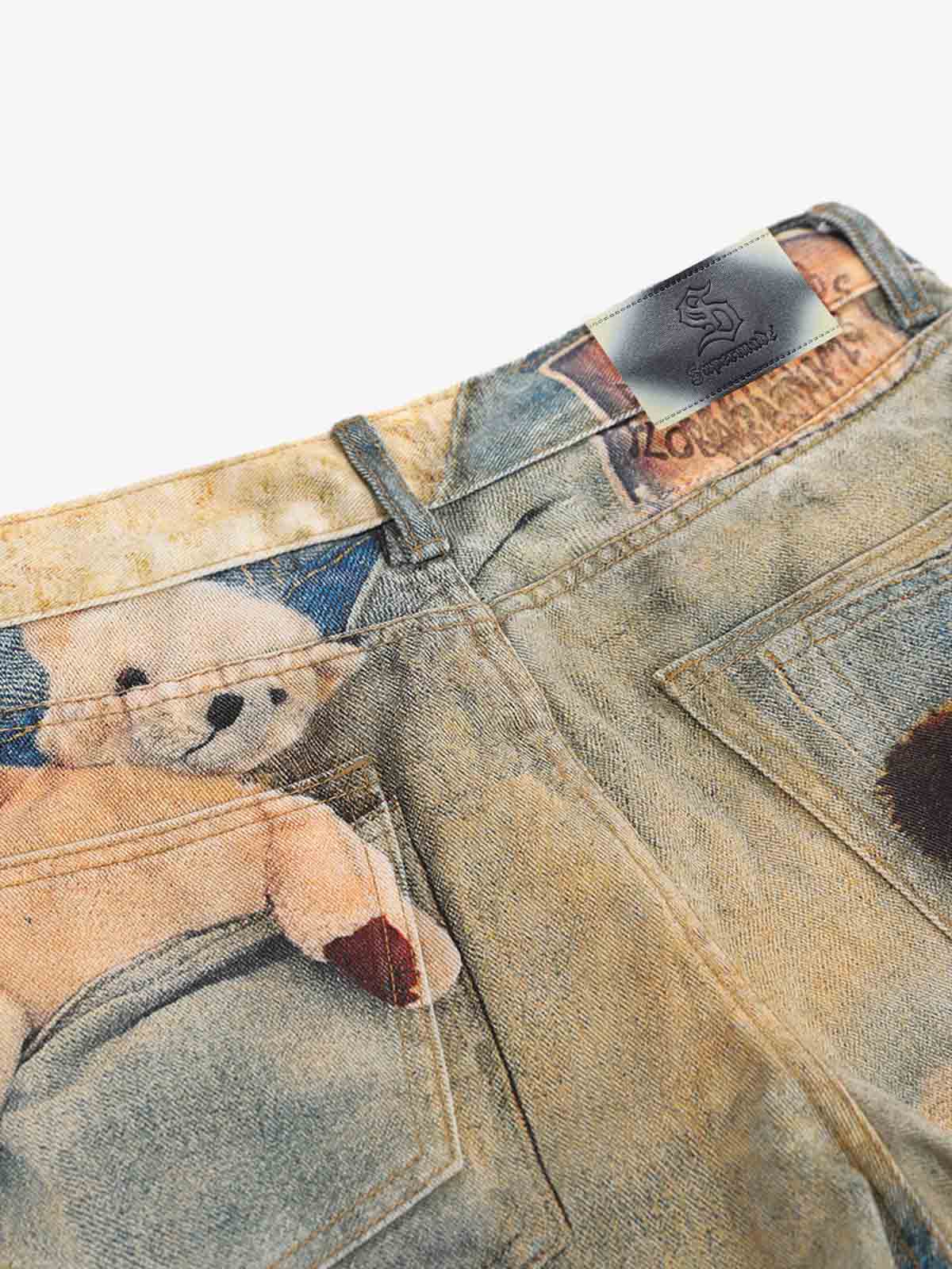 Teddy Bear Decor Pockets Baggy Pants - Image 5