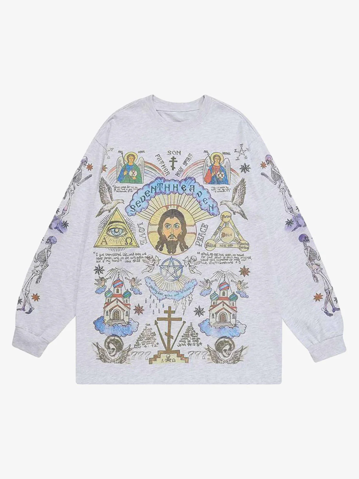Thesupermade American High Street Graffiti Long Sleeve T-Shirt - Image 2