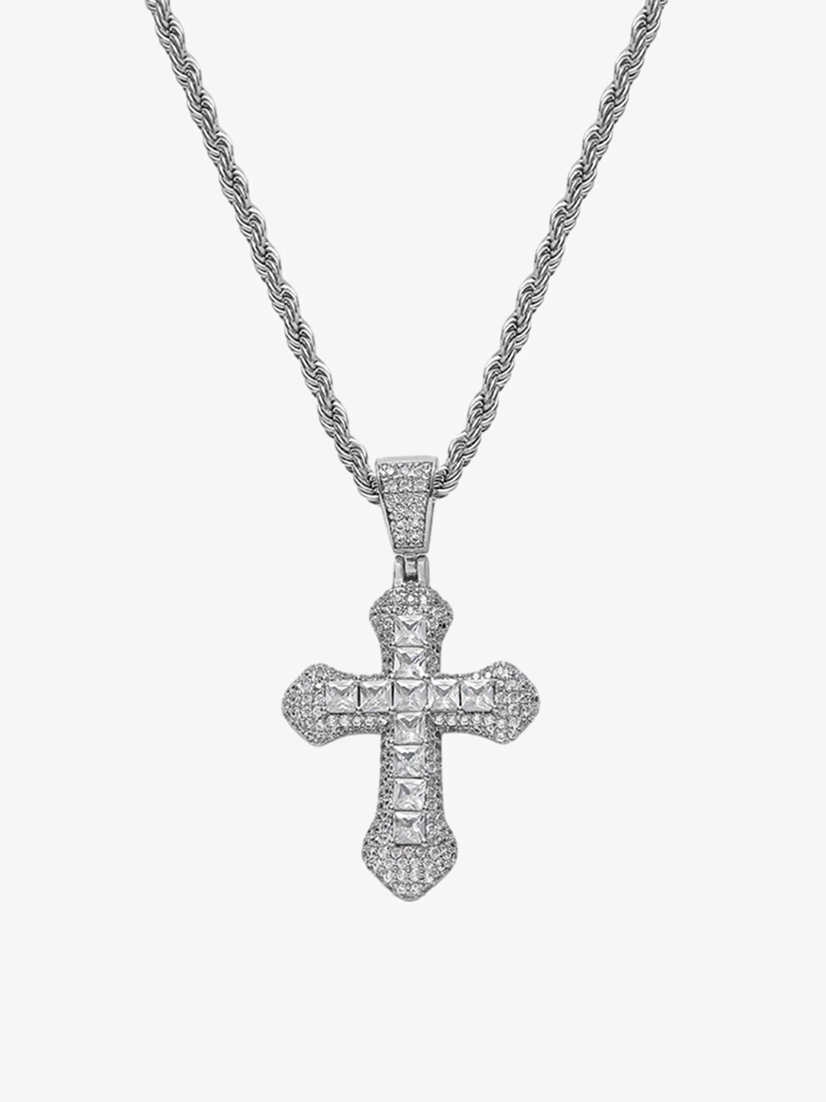 Thesupermade Corss Full Diamond Necklace-1514 - Image 3