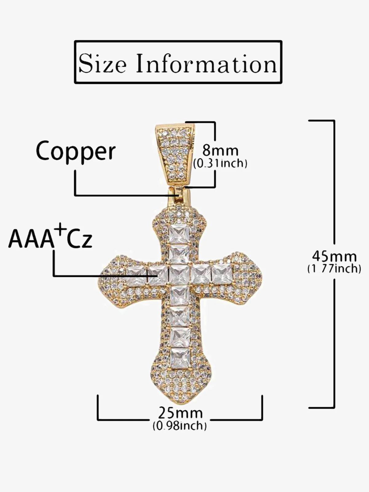 Thesupermade Corss Full Diamond Necklace-1514 - Image 4
