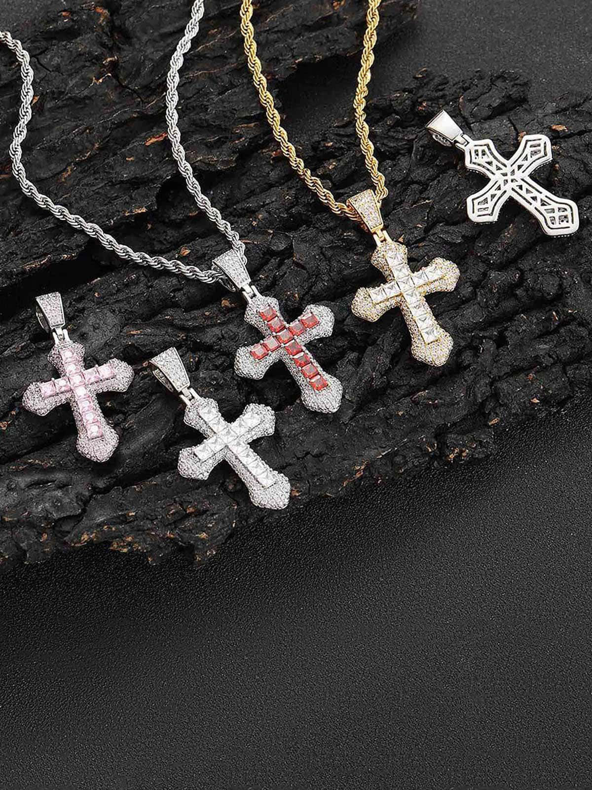 Thesupermade Corss Full Diamond Necklace-1514 - Image 7