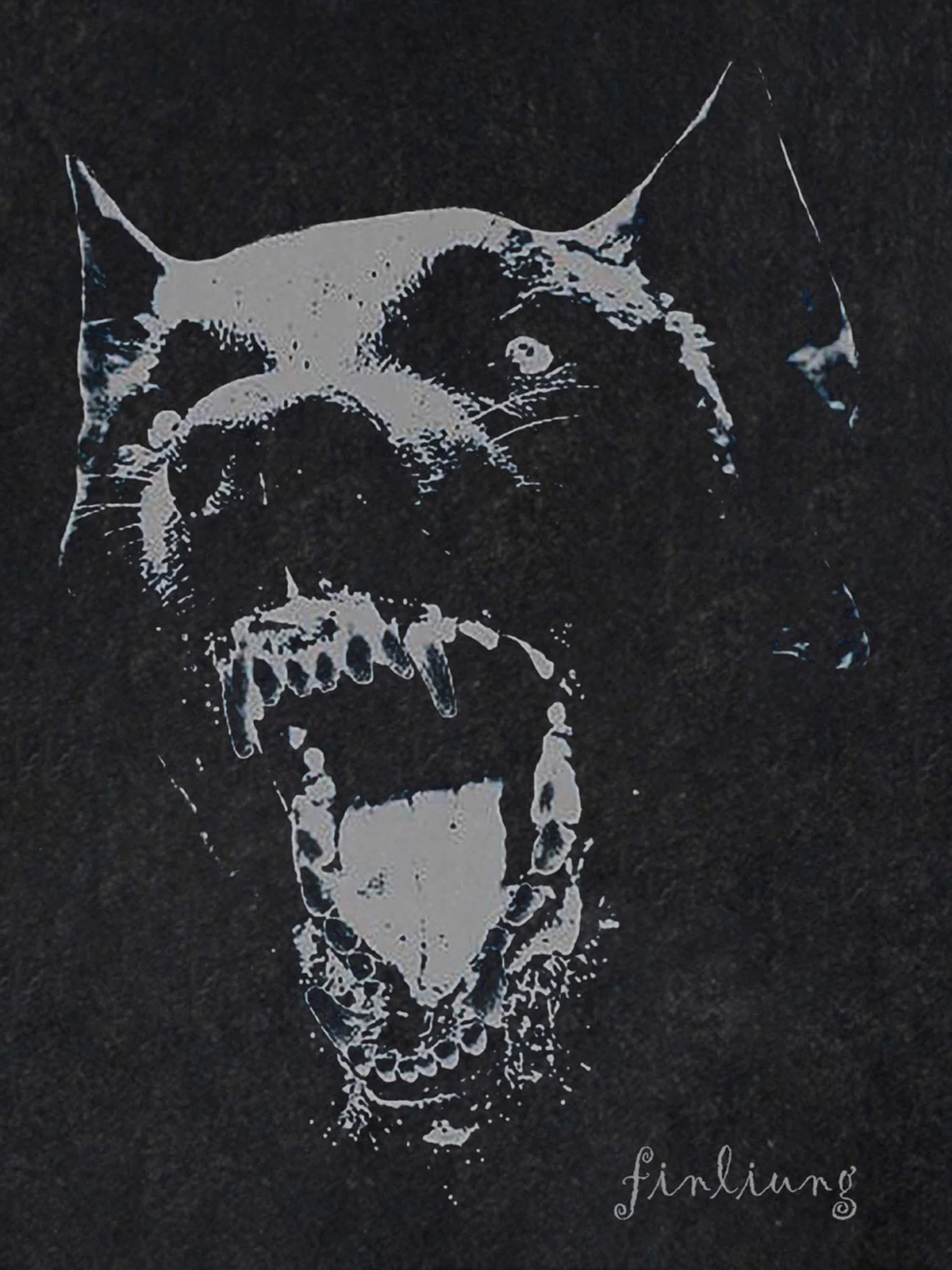 Thesupermade Doberman Print Washed T-shirt - 1856 - Image 4