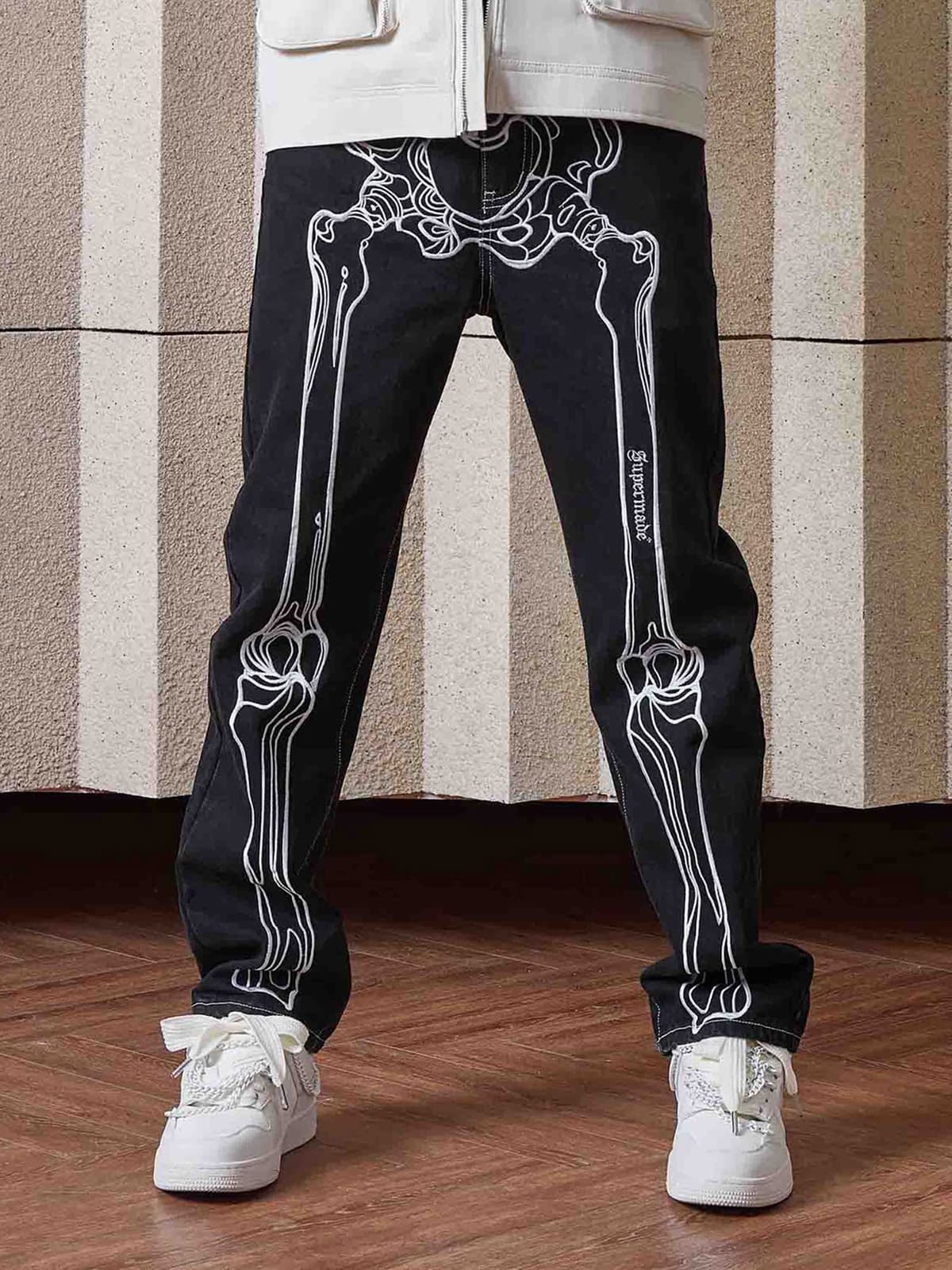 Thesupermade Hip Hop Bones Embroidered Jeans - 1859 - Image 4