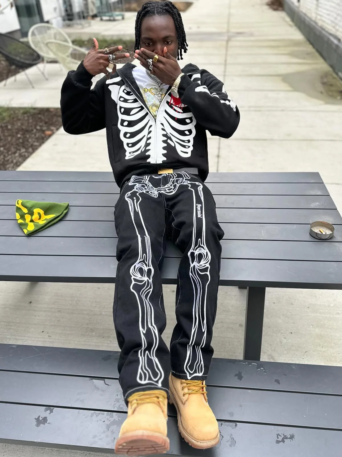 Thesupermade Hip Hop Bones Embroidered Jeans - 1859 - Image 6