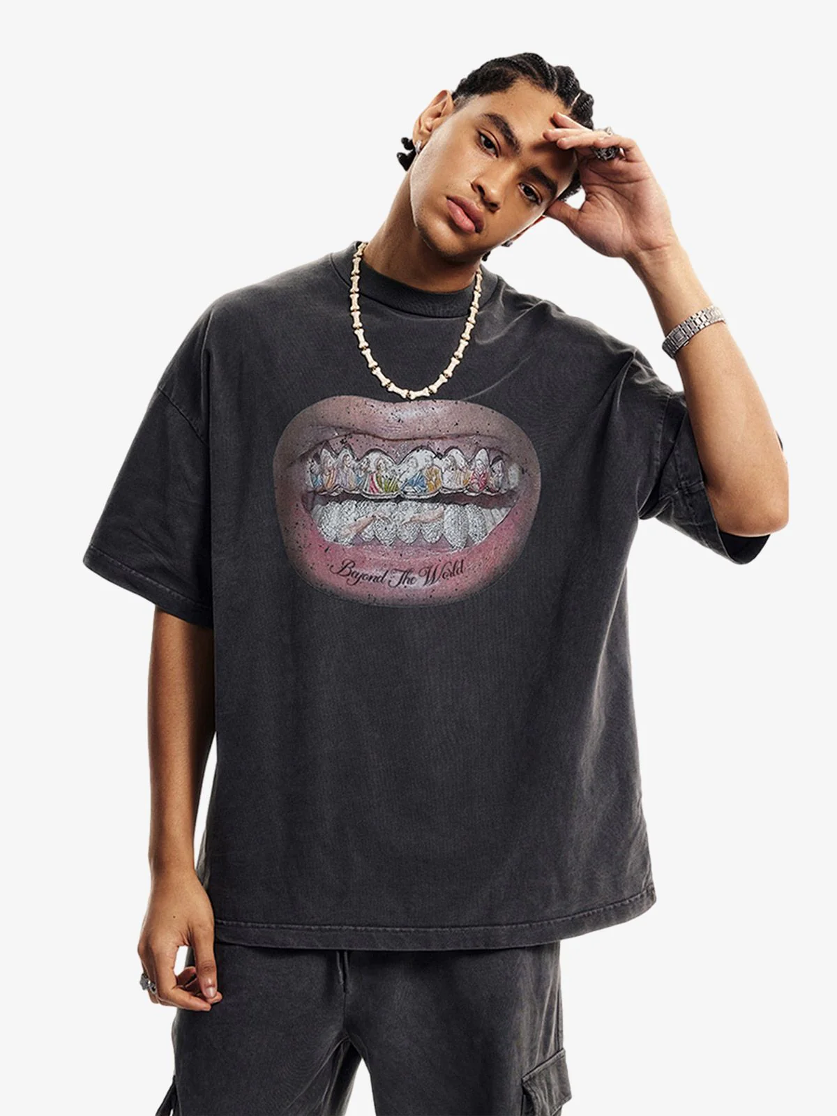 Full Diamond Tooth Pattern T-Shirt - 2258 - Image 19