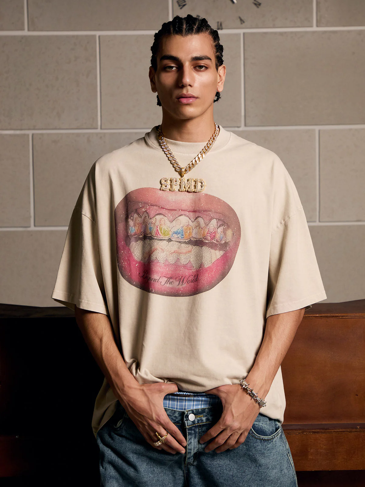 Full Diamond Tooth Pattern T-Shirt - 2258 - Image 3