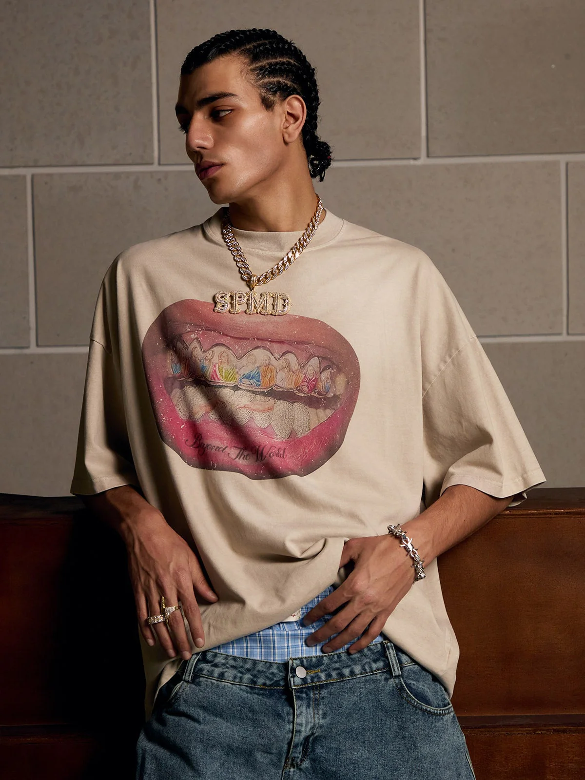 Full Diamond Tooth Pattern T-Shirt - 2258 - Image 4