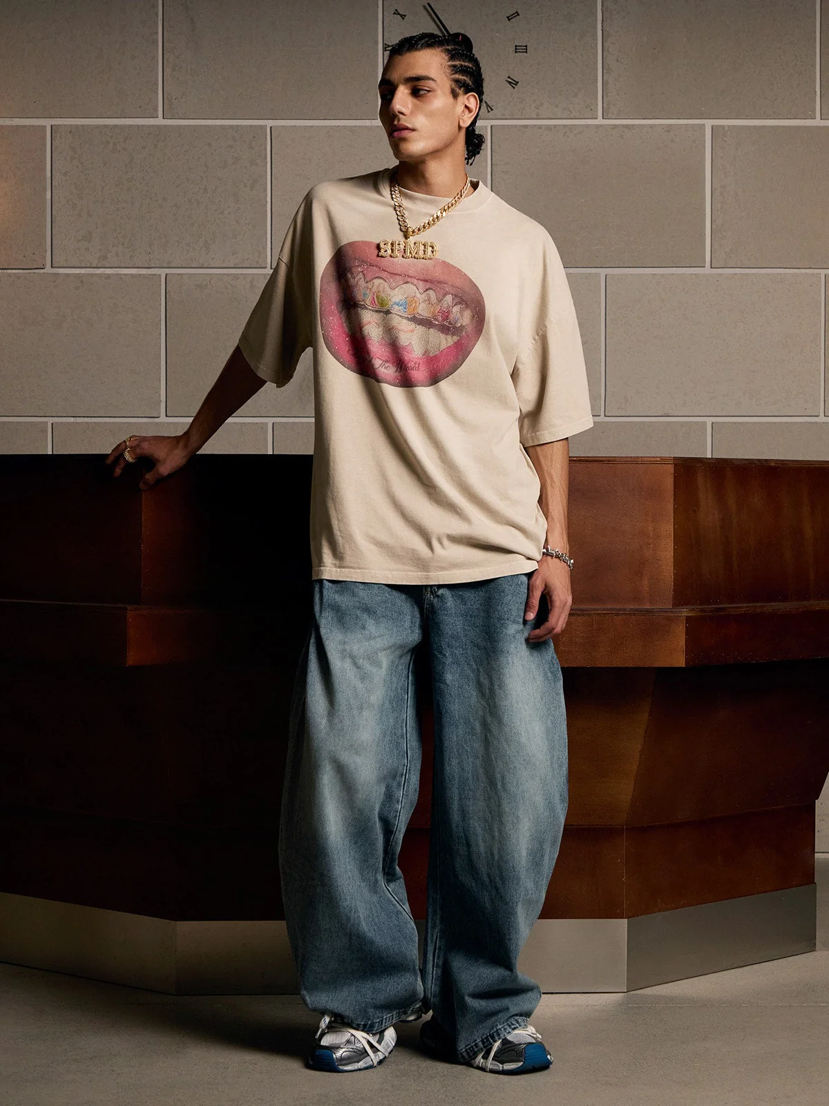 Full Diamond Tooth Pattern T-Shirt - 2258 - Image 5