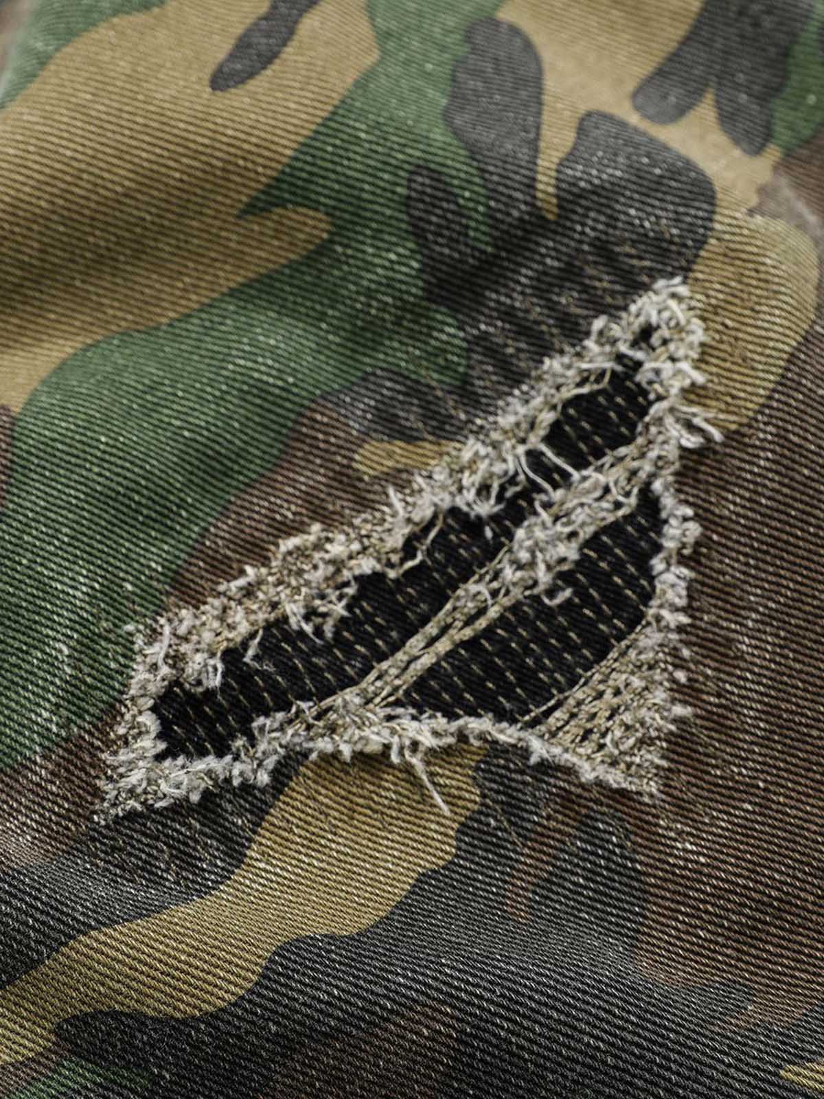 Woven Ripped Camouflage Cargo Baggy Pants - 2410 - Image 16