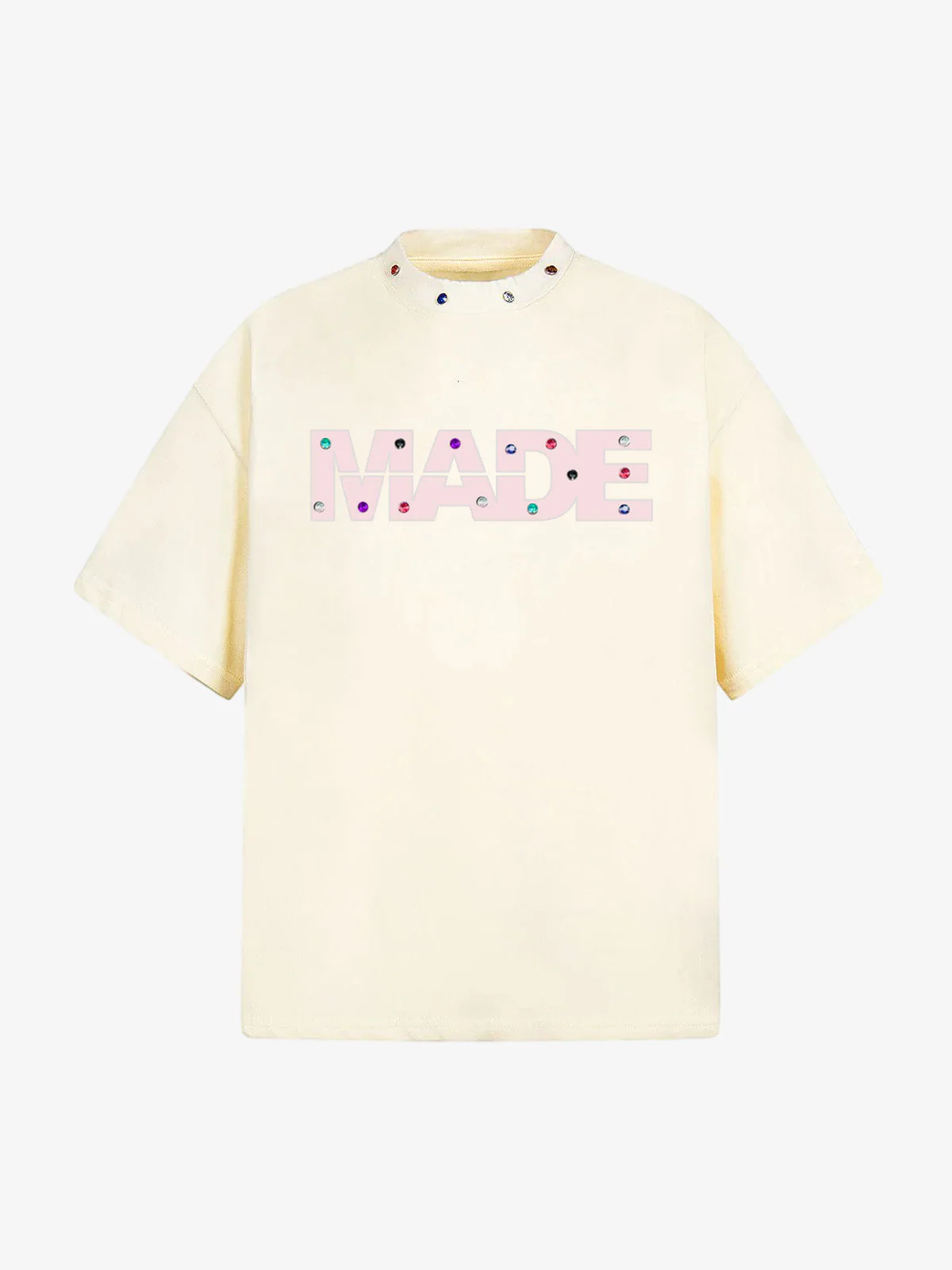 Street Retro MOOD Patch Embroidered Rivet T-shirt - 2440 - Image 3