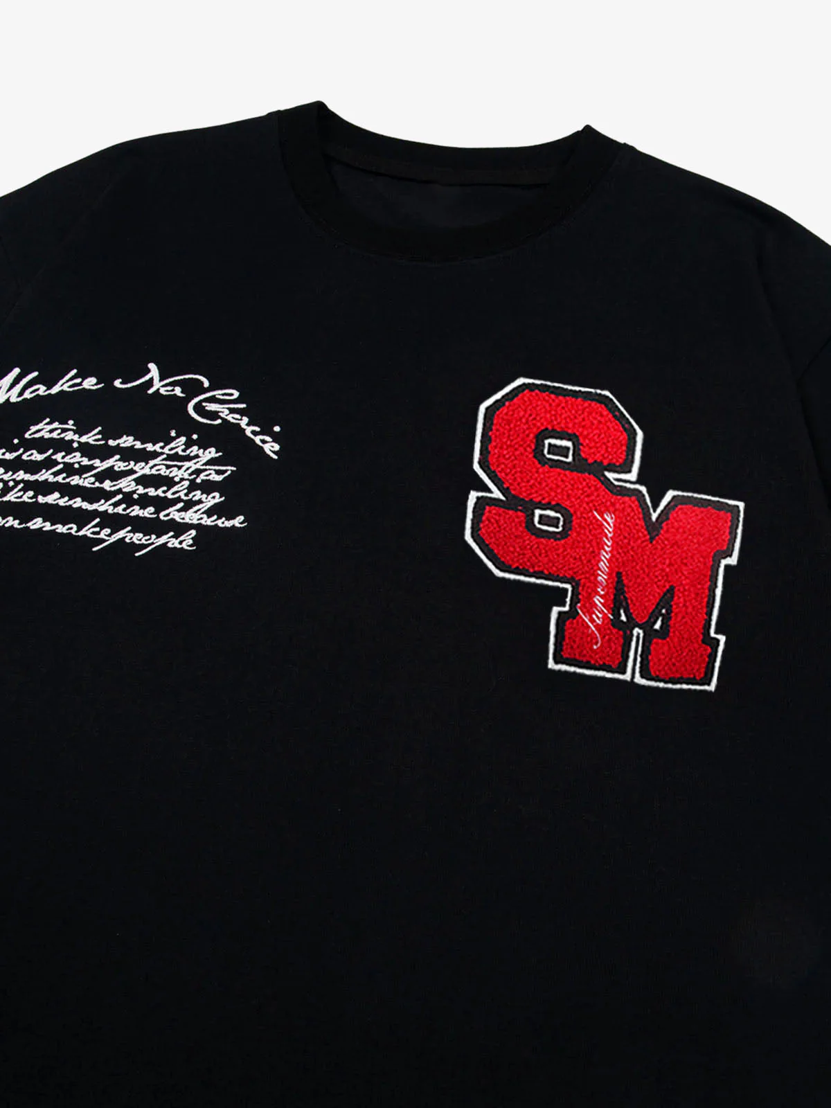Retro Motorcycle Style Heavy Patch Embroidered T-shirt - Image 12
