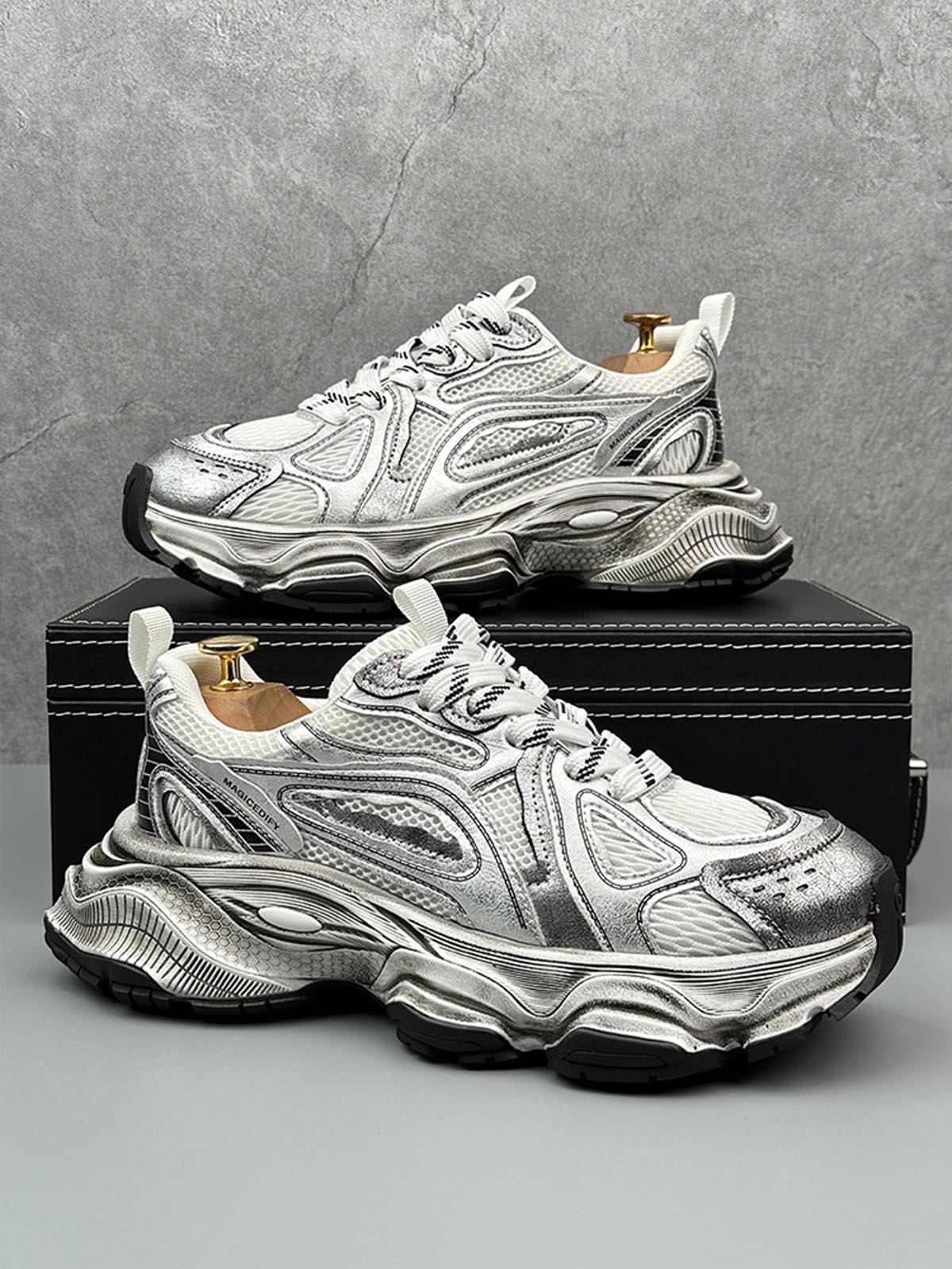 Chunky Sole Breathable Running Sneakers - Image 9