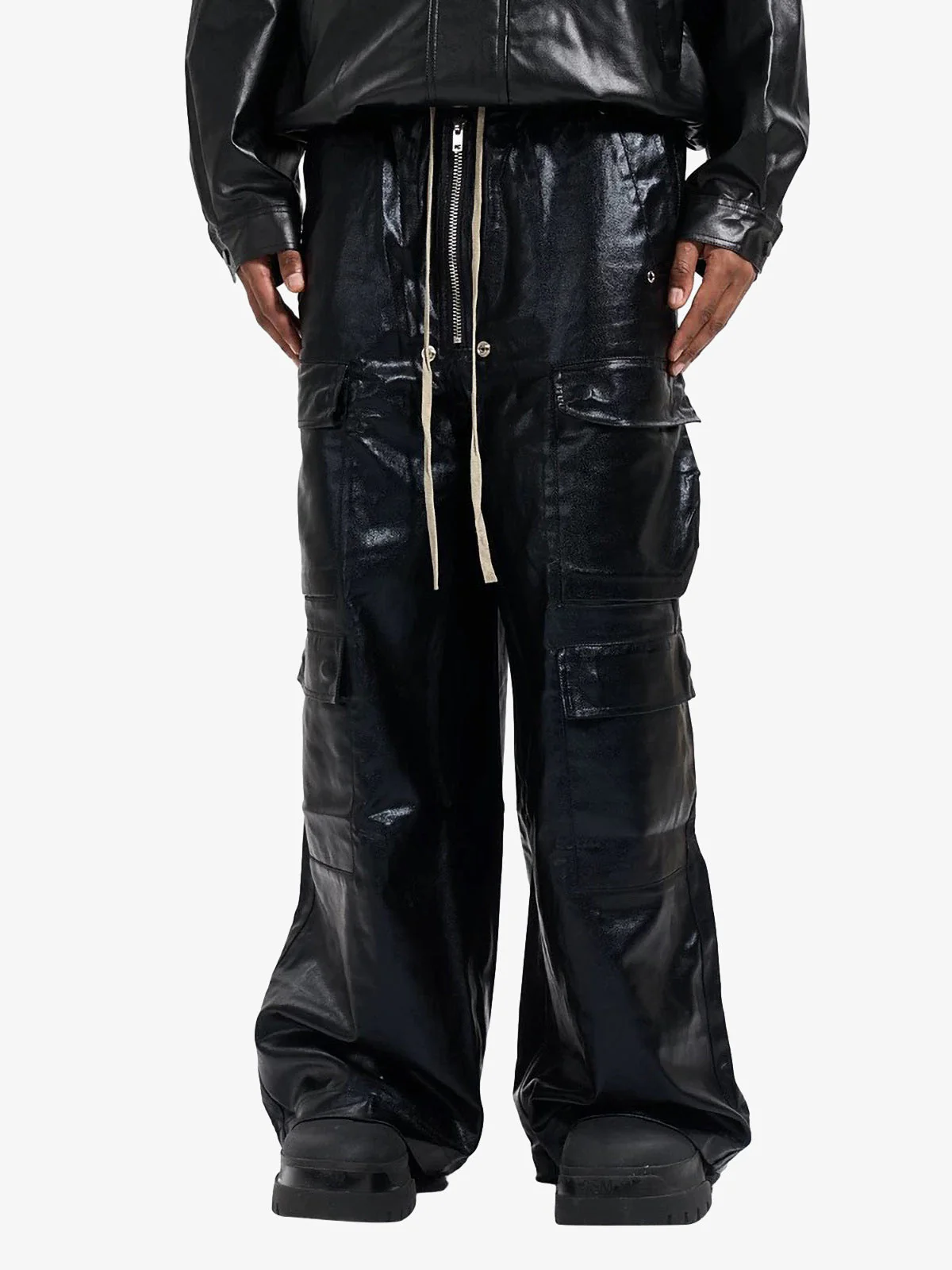RO-style multi-pocket matte coated overalls - 2094 - Image 2
