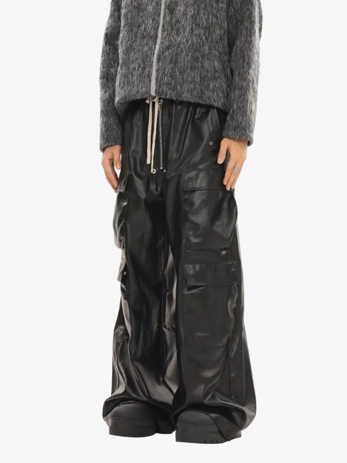 RO-style multi-pocket matte coated overalls - 2094 - Image 3