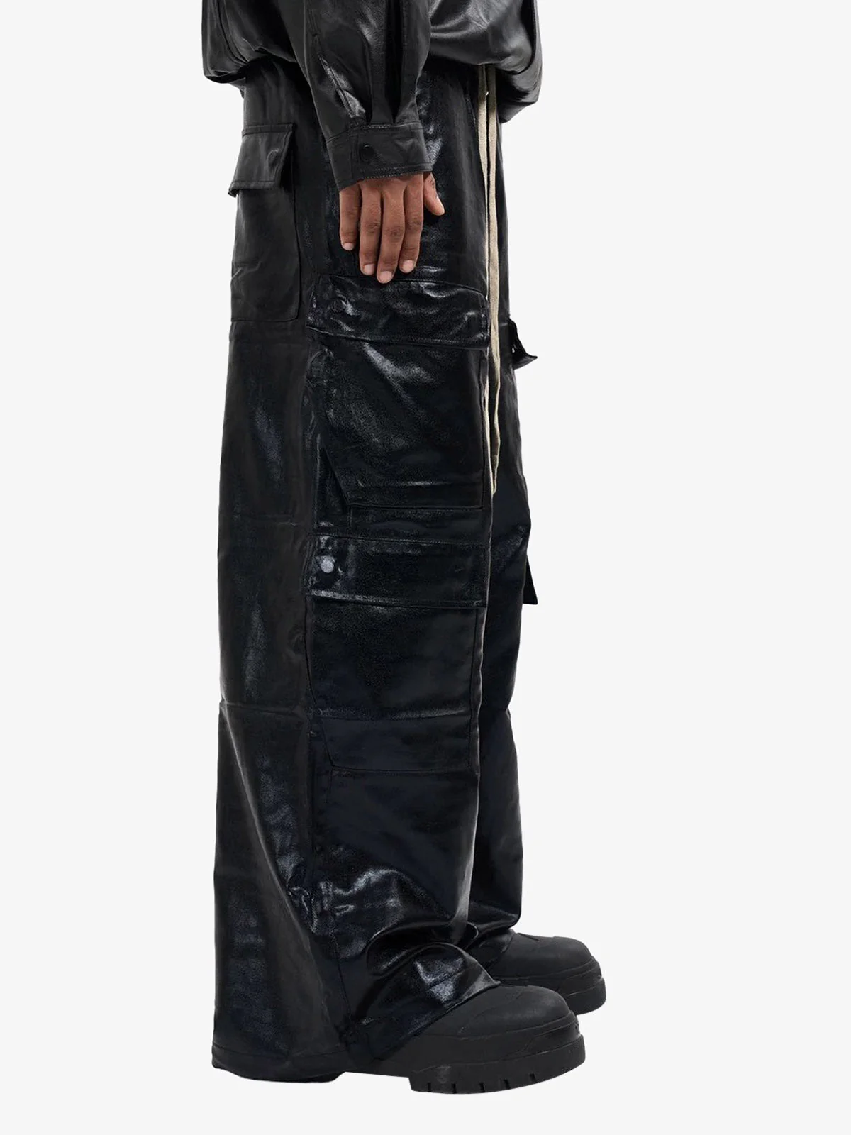 RO-style multi-pocket matte coated overalls - 2094 - Image 4
