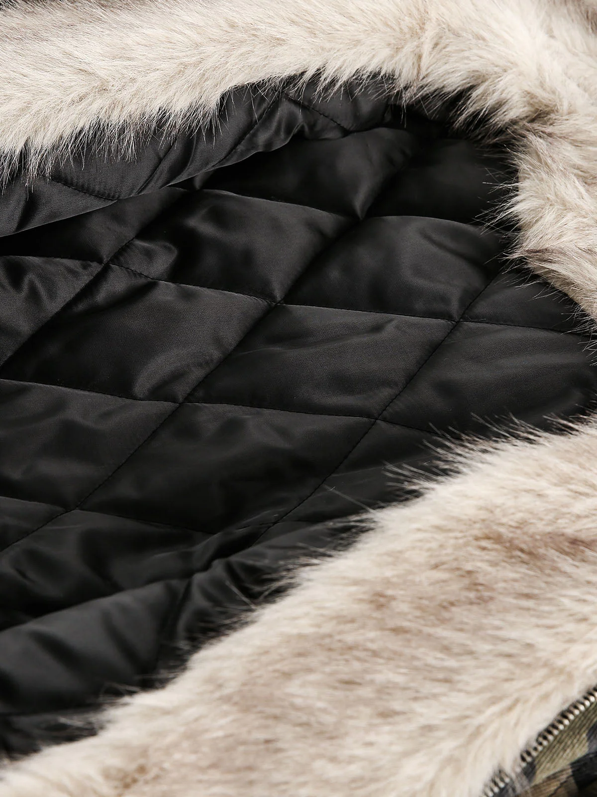 Thesupermade Camouflage Fur Hooded Jacket - 2353 - Image 6