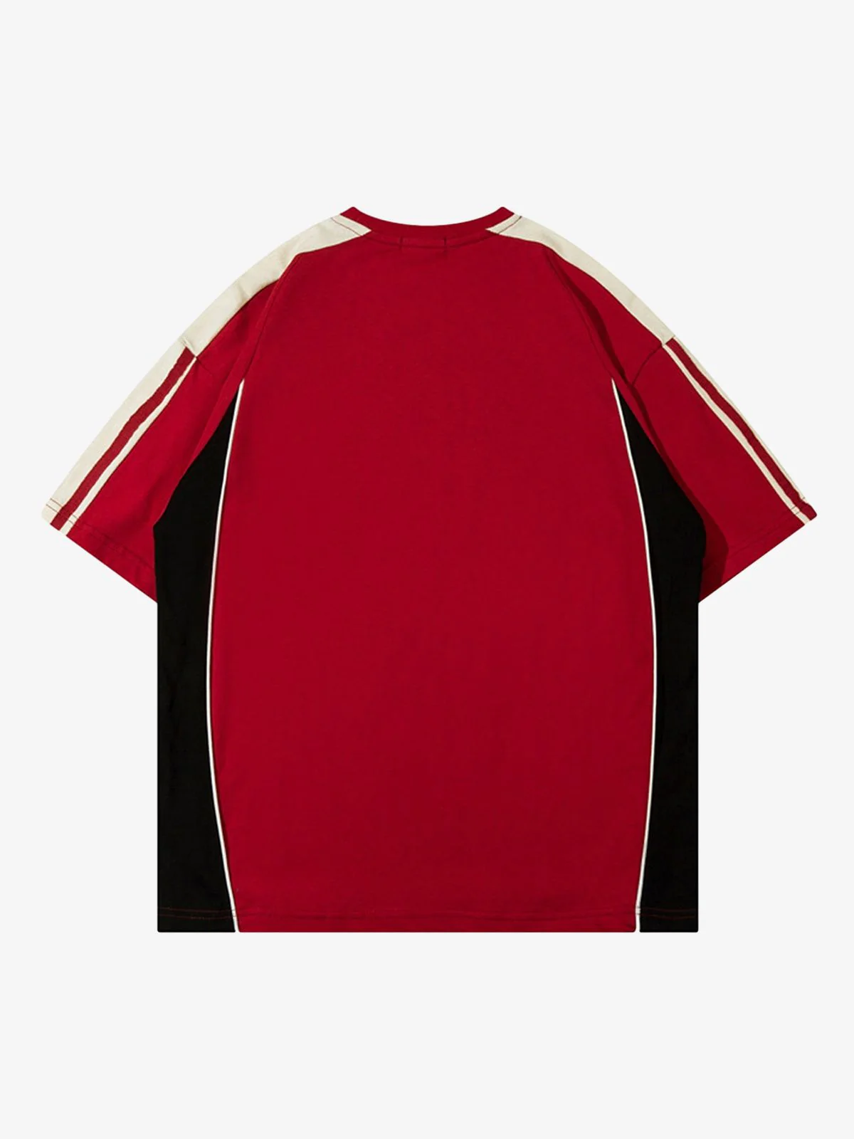 Color-Blocked Strip Racing T-shirt - 2076 - Image 5