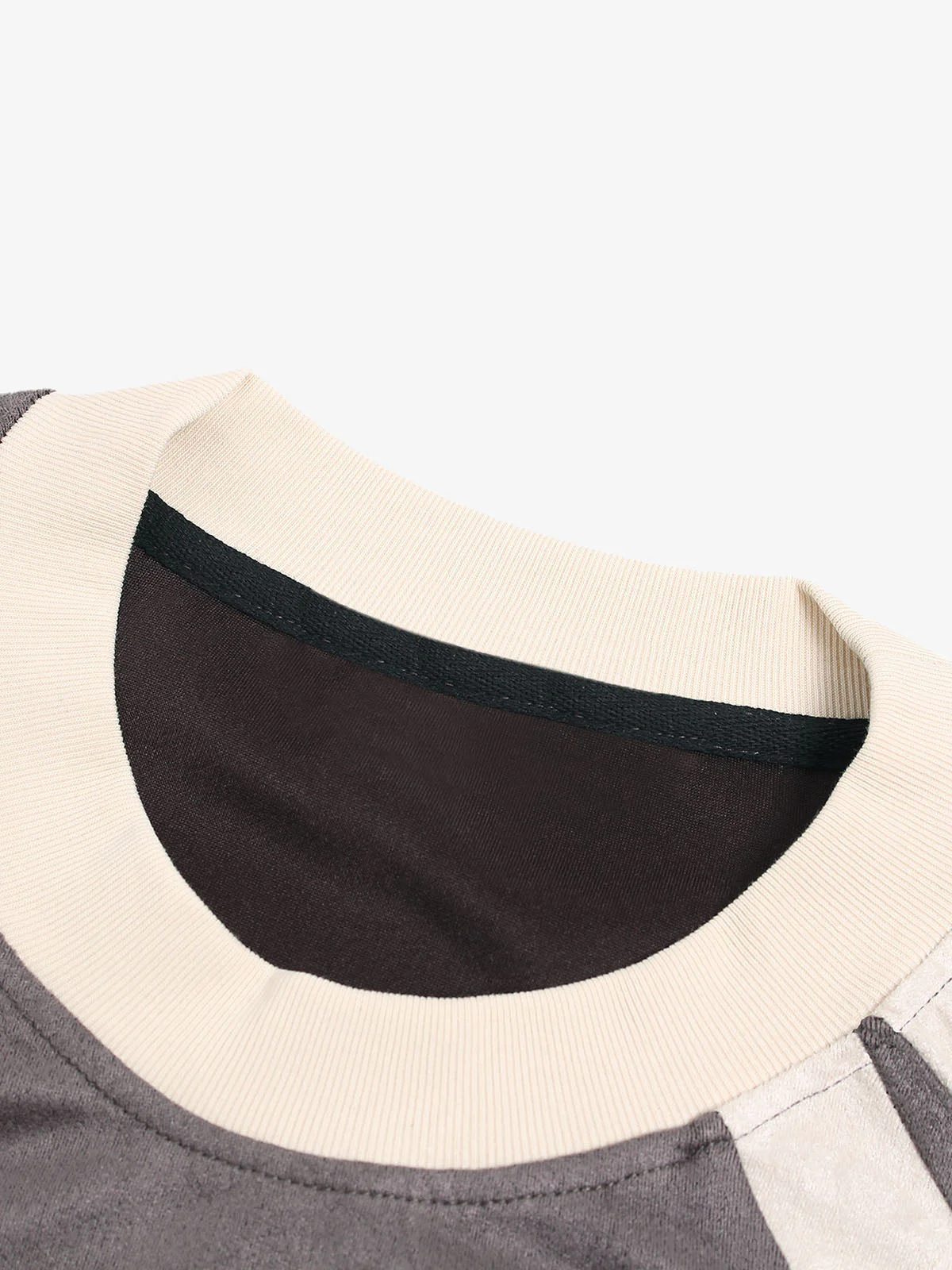 Jersey Deconstructed Contrast Color Stitching Print T-shirt - 2407 - Image 13