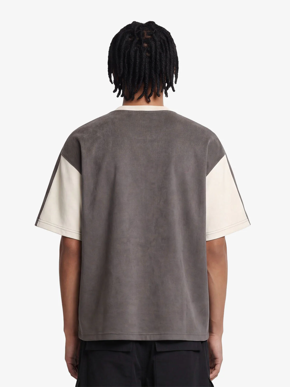 Jersey Deconstructed Contrast Color Stitching Print T-shirt - 2407 - Image 3