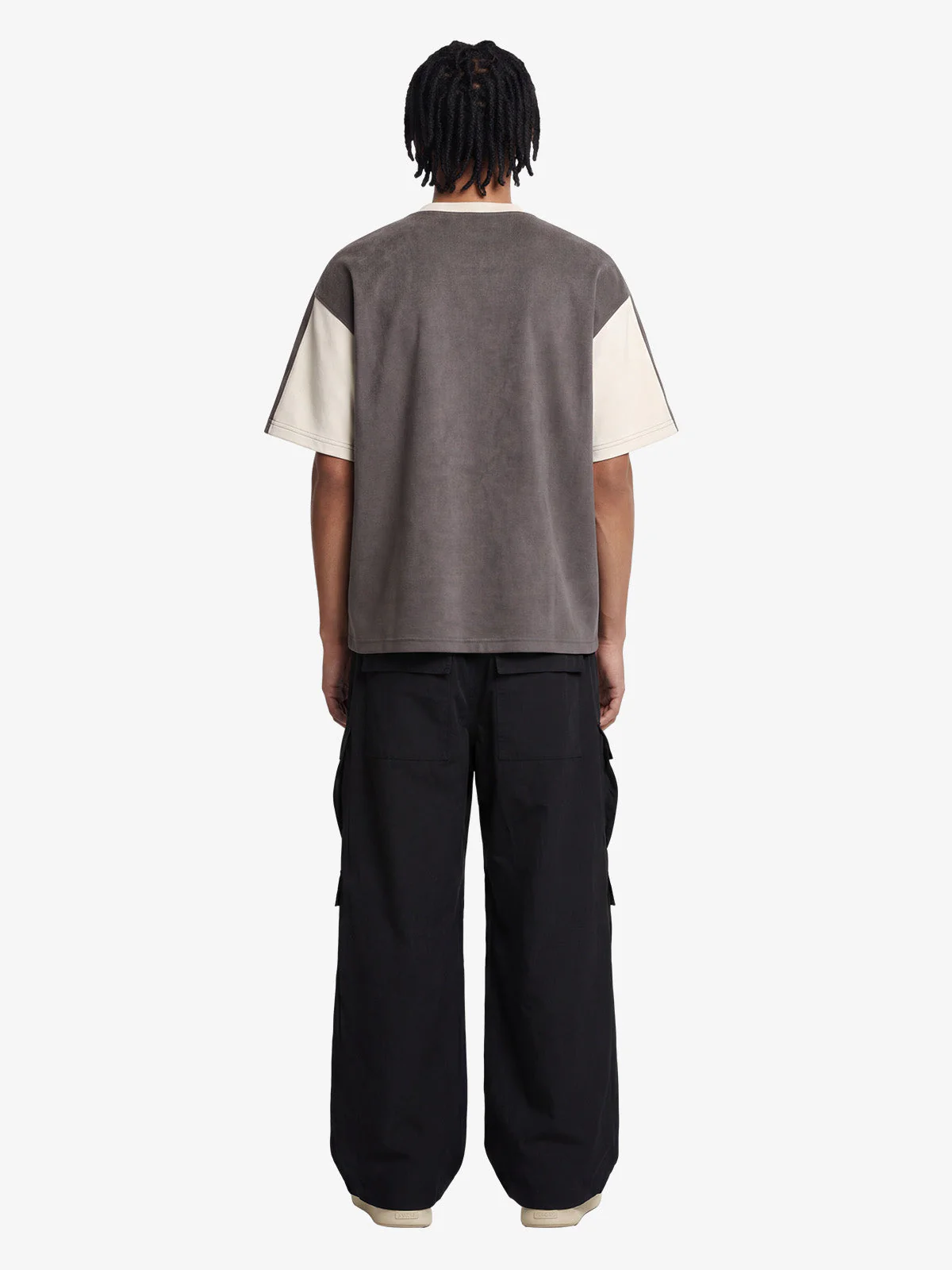 Jersey Deconstructed Contrast Color Stitching Print T-shirt - 2407 - Image 5