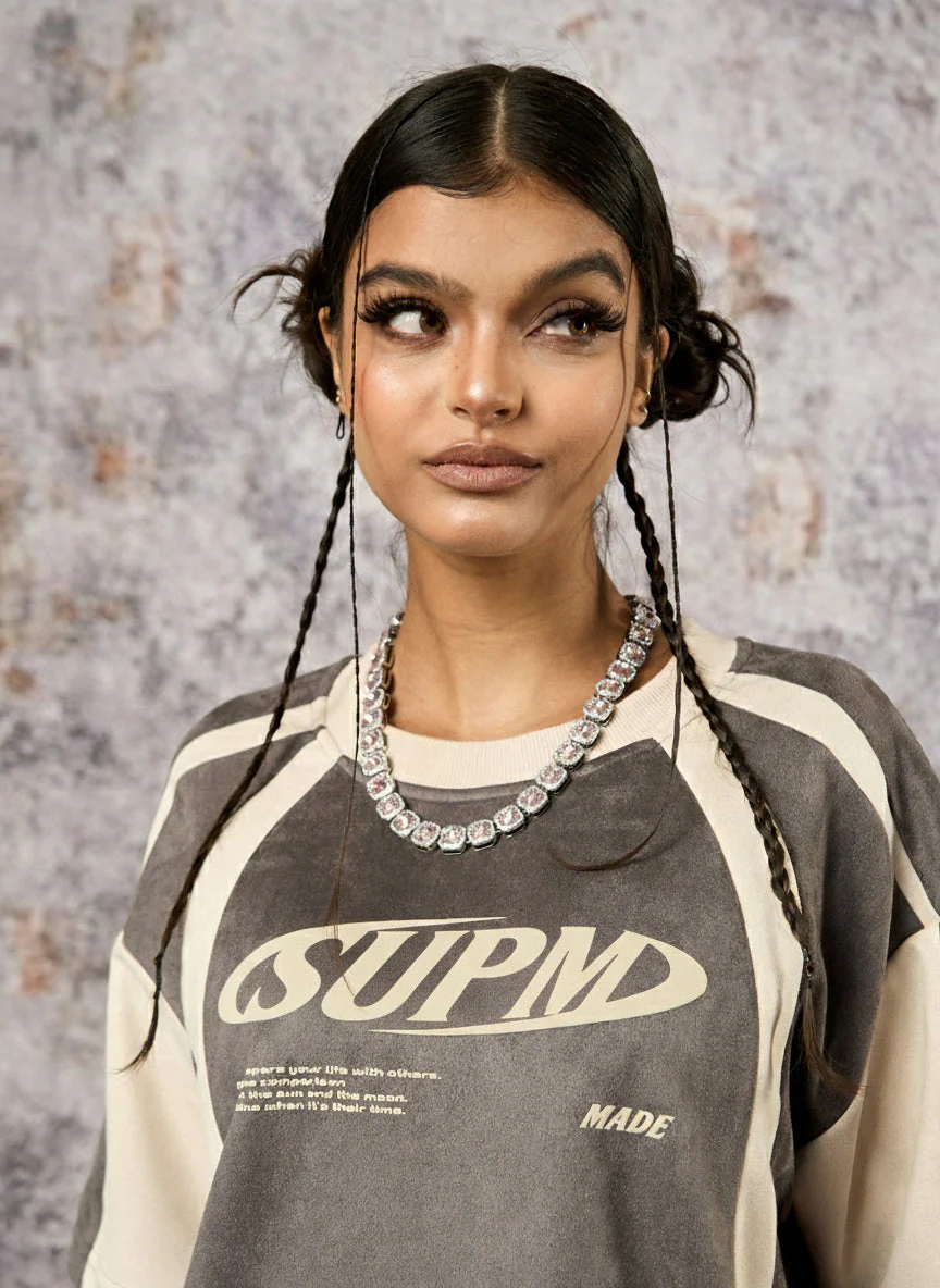 Jersey Deconstructed Contrast Color Stitching Print T-shirt - 2407 - Image 6