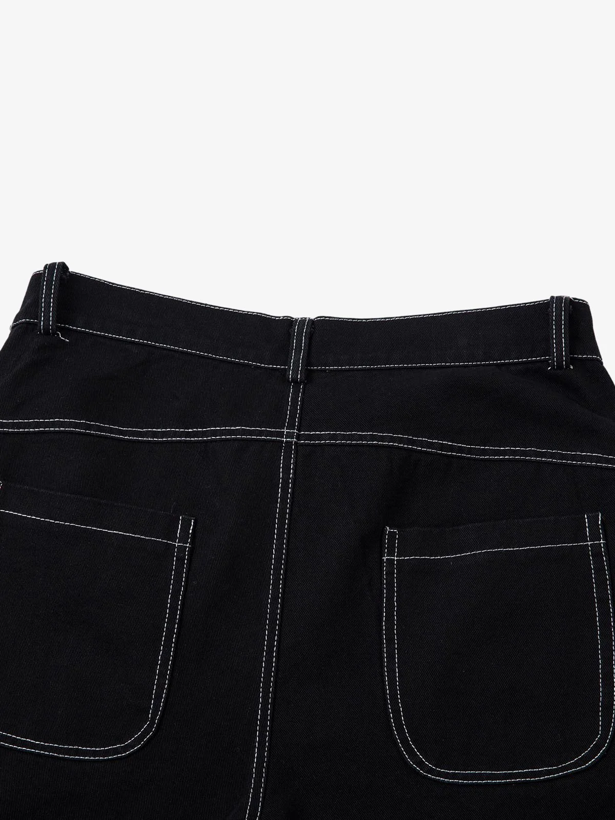 Deconstructed Contrast Embroidered Baggy Jeans - 2330 - Image 6