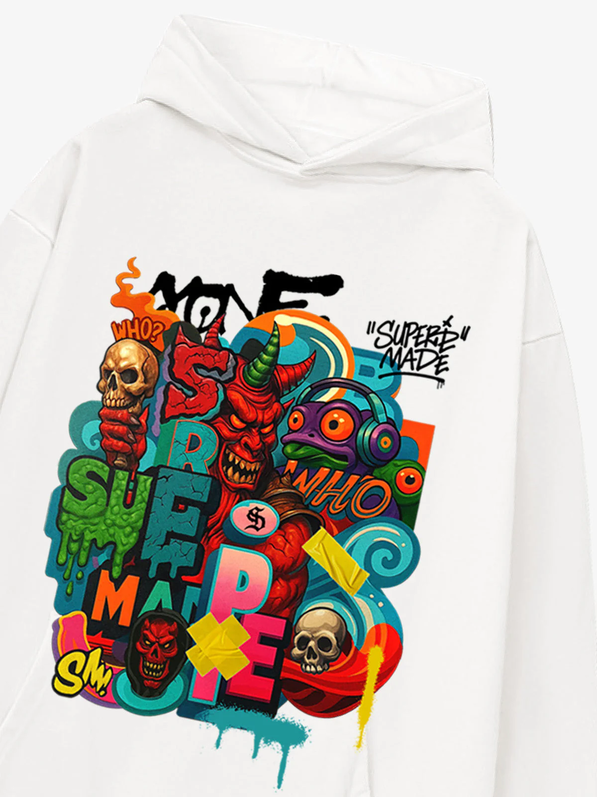 Thesupermade Devil Street Graffiti Carnival Hoodie - Image 4