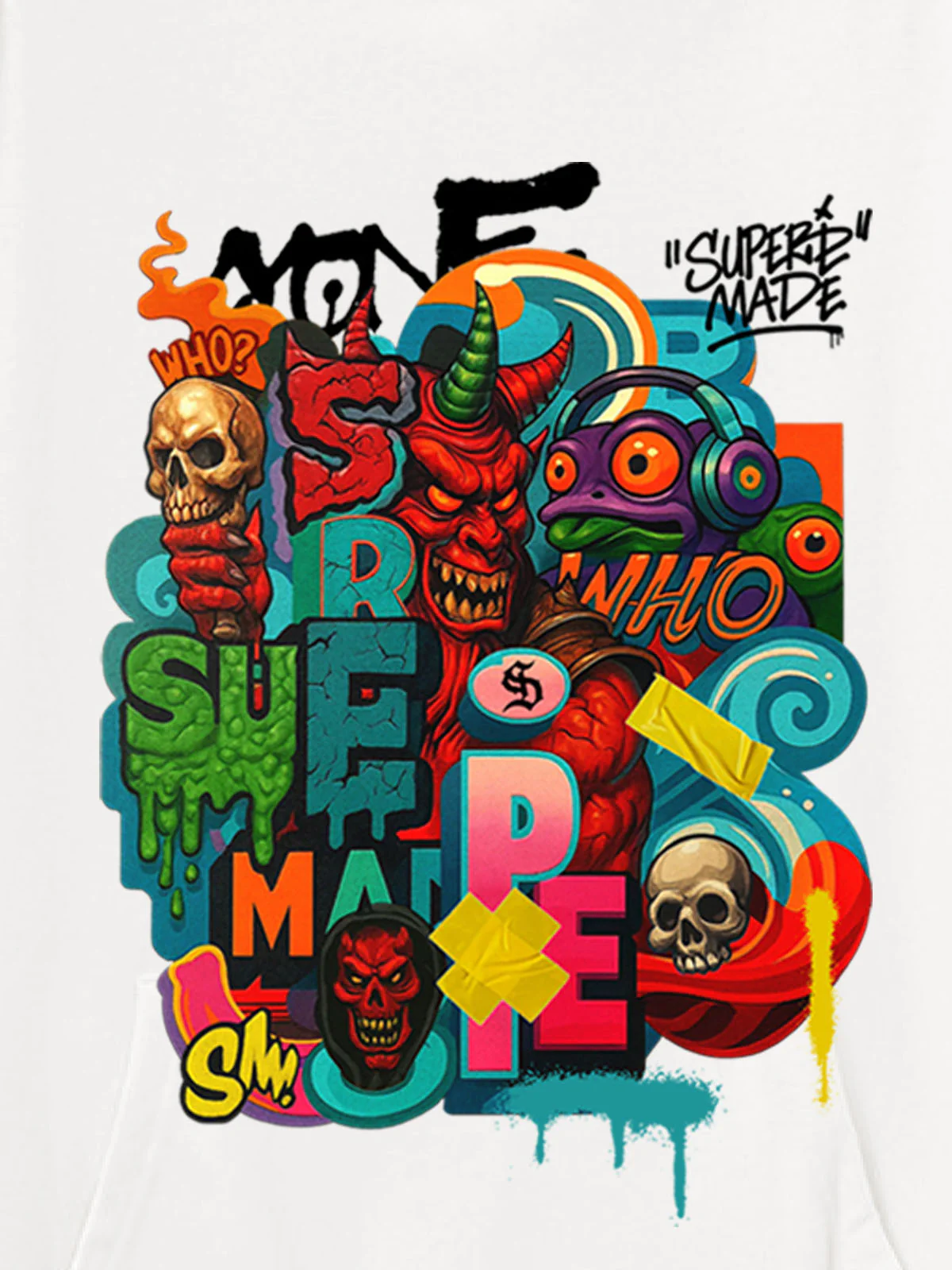 Thesupermade Devil Street Graffiti Carnival Hoodie - Image 7