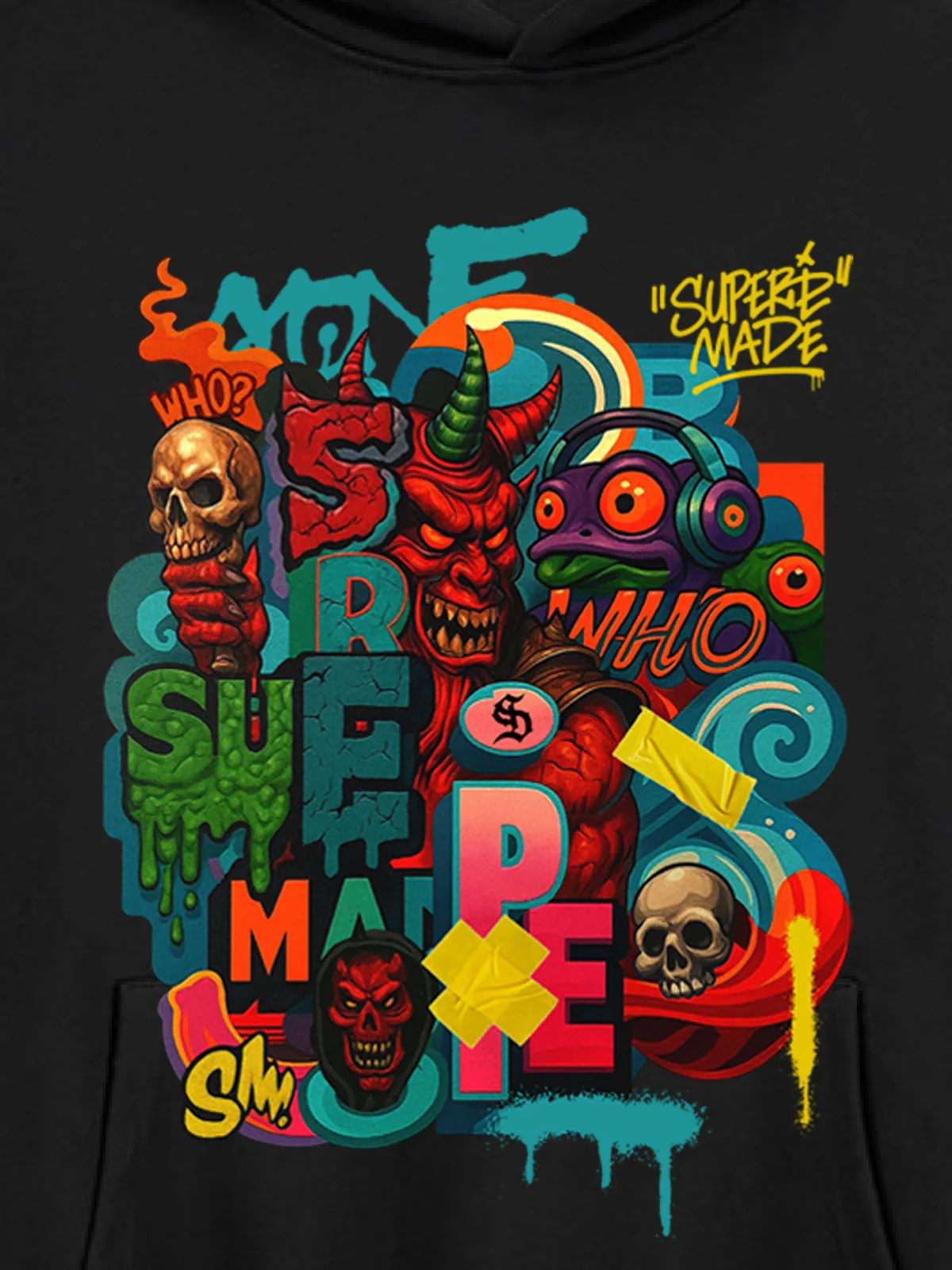 Thesupermade Devil Street Graffiti Carnival Hoodie - Image 8