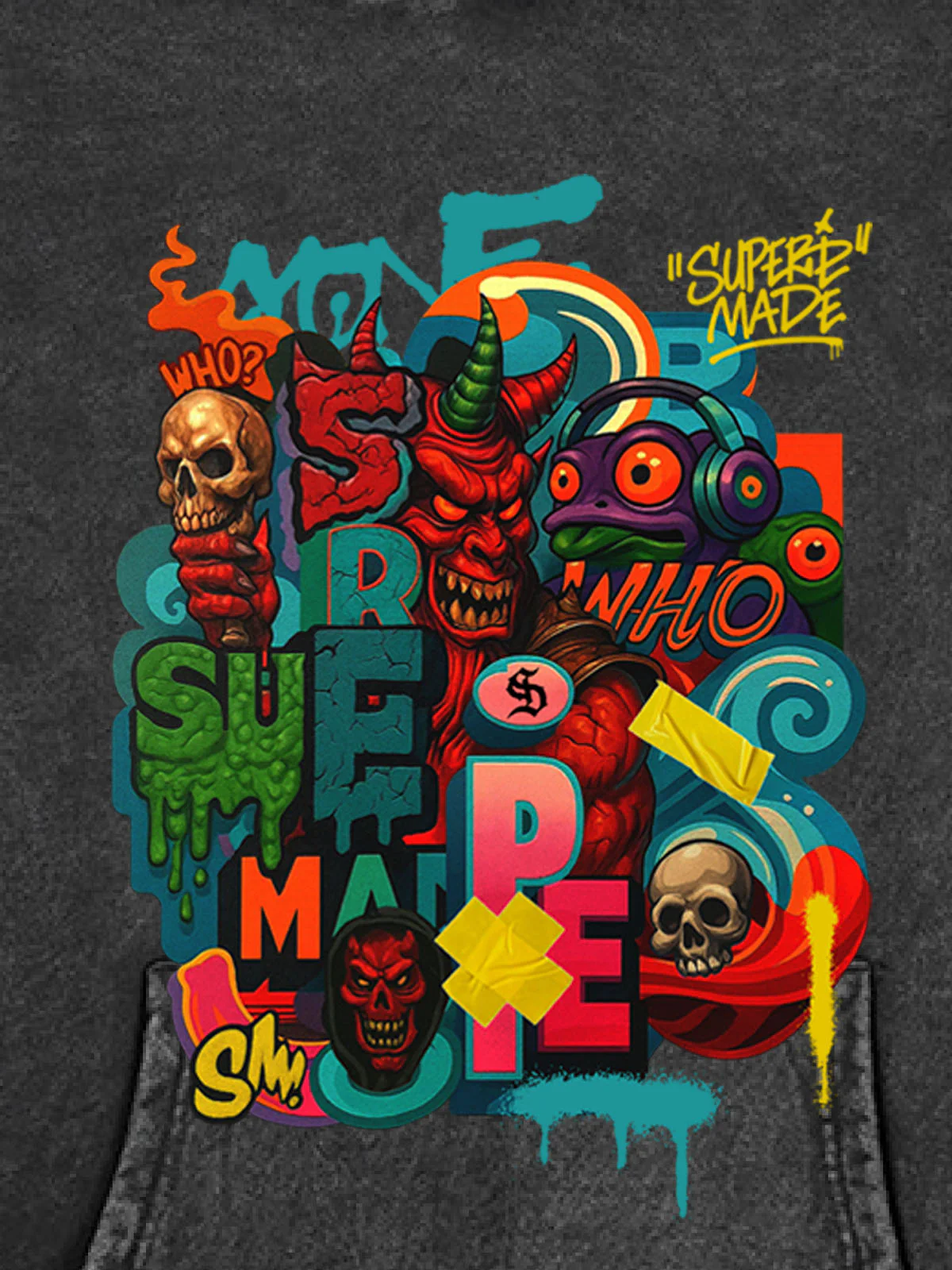 Thesupermade Devil Street Graffiti Carnival Hoodie - Image 9