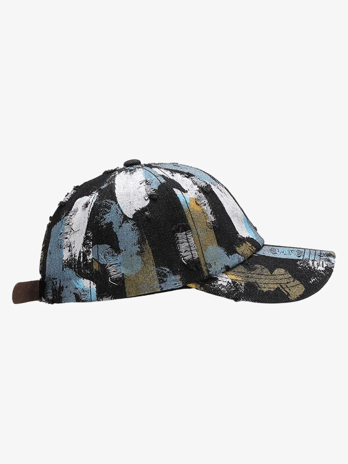 Distressed Abstract Print Baseball Cap - Image 3