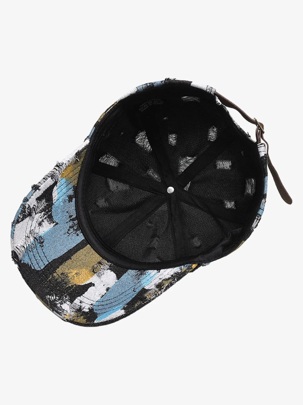 Distressed Abstract Print Baseball Cap - Image 4