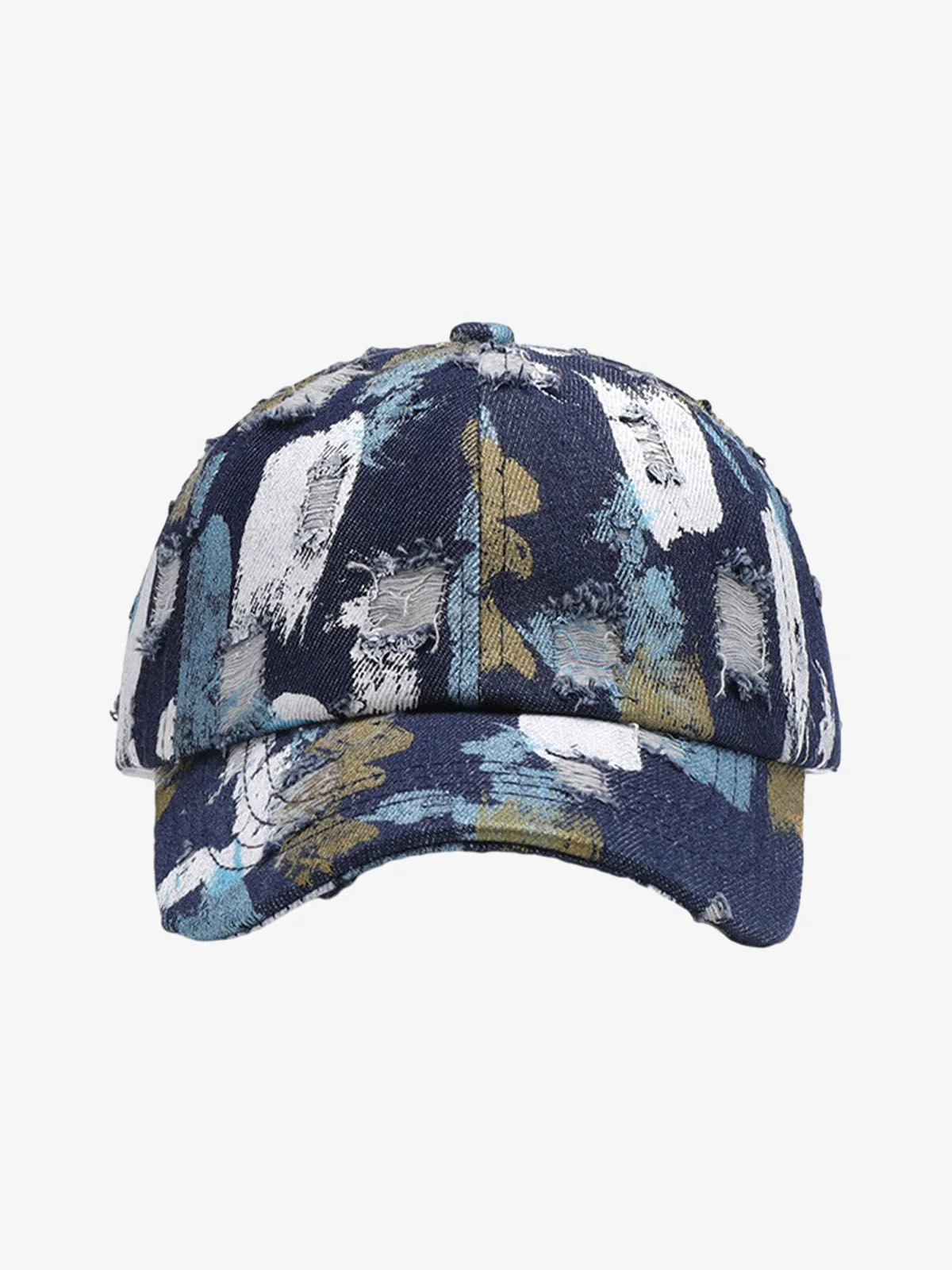 Distressed Abstract Print Baseball Cap - Image 5