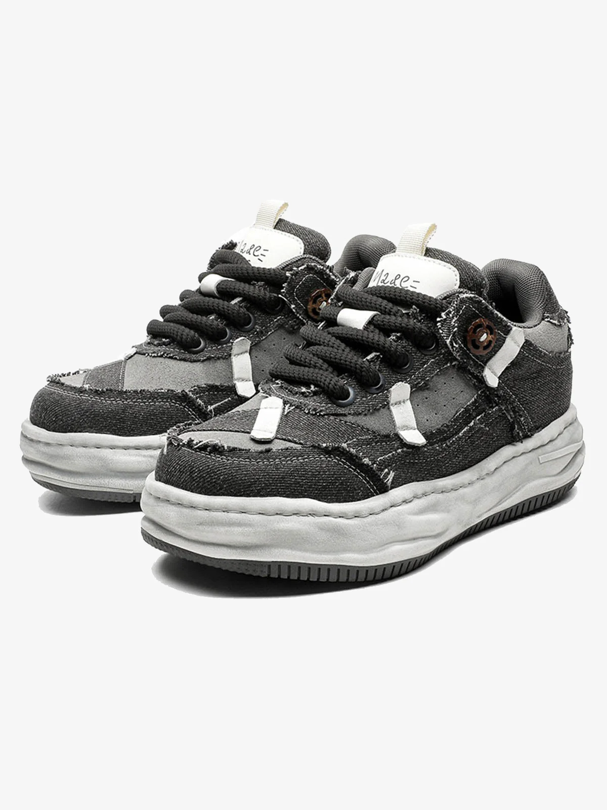 Distressed Deconstructed Split Whisker Platform Sneakers - 2602