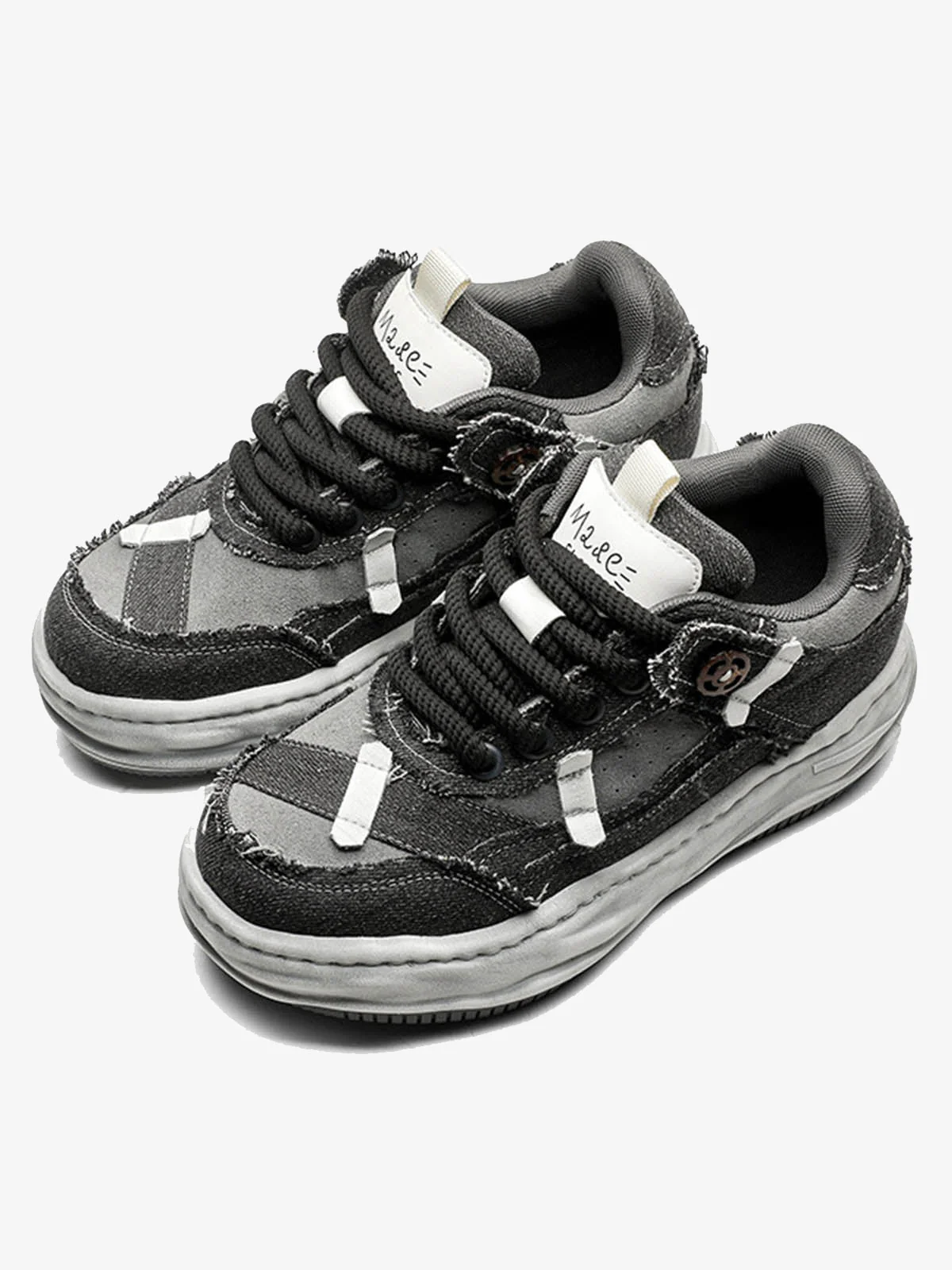 Distressed Deconstructed Split Whisker Platform Sneakers - 2602 - Image 2