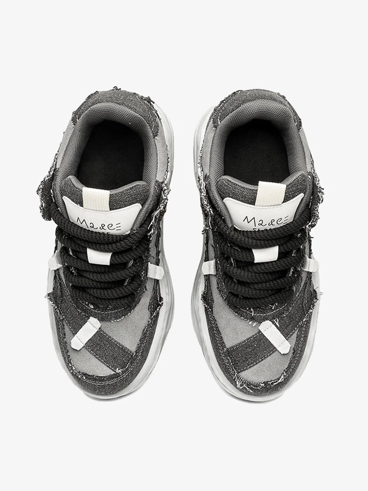 Distressed Deconstructed Split Whisker Platform Sneakers - 2602 - Image 3