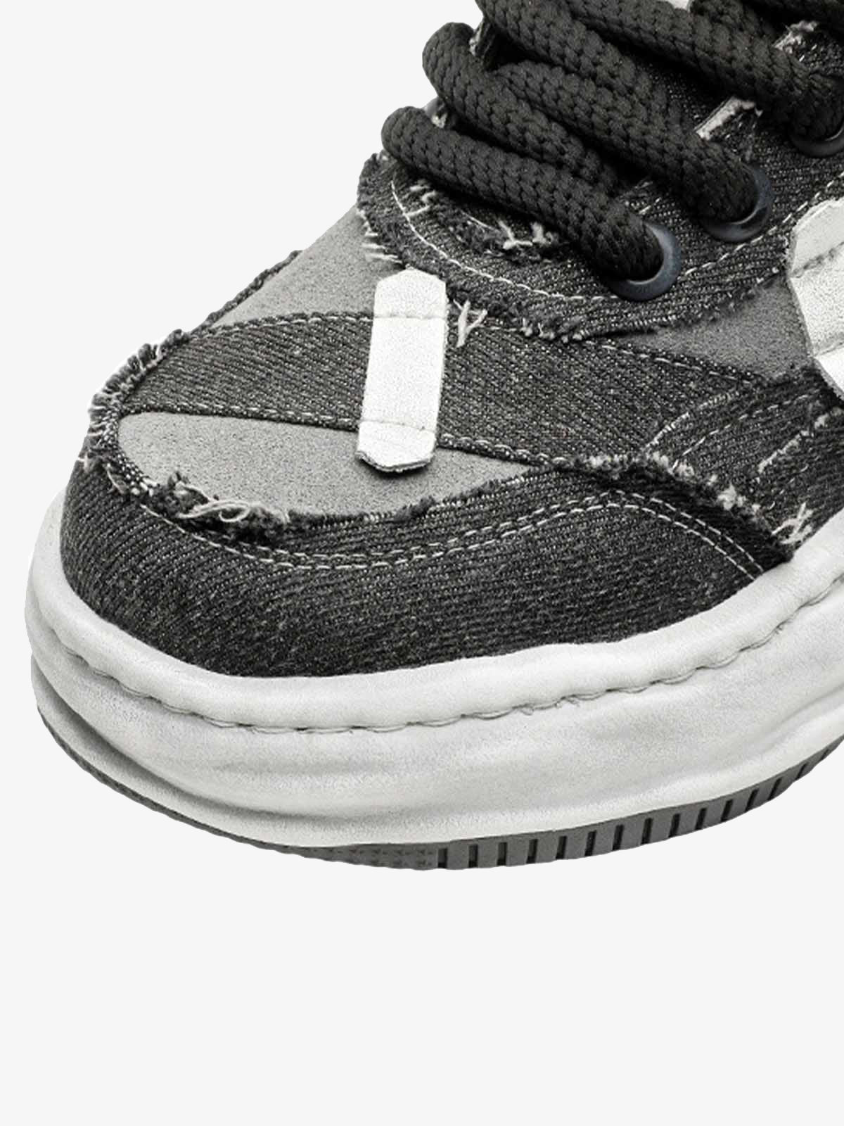 Distressed Deconstructed Split Whisker Platform Sneakers - 2602 - Image 6