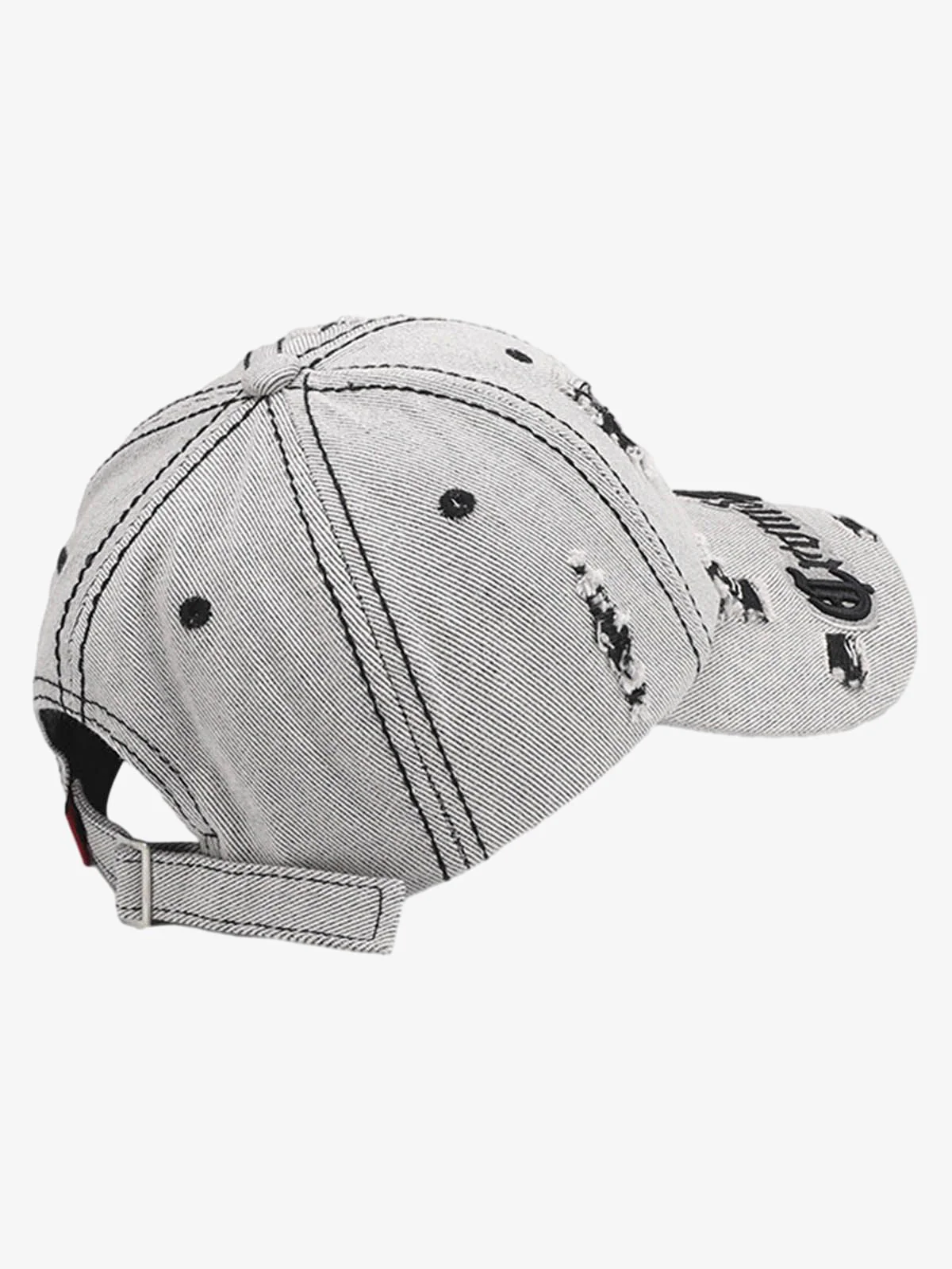 Distressed Letter Embroidery Baseball Cap - Image 6