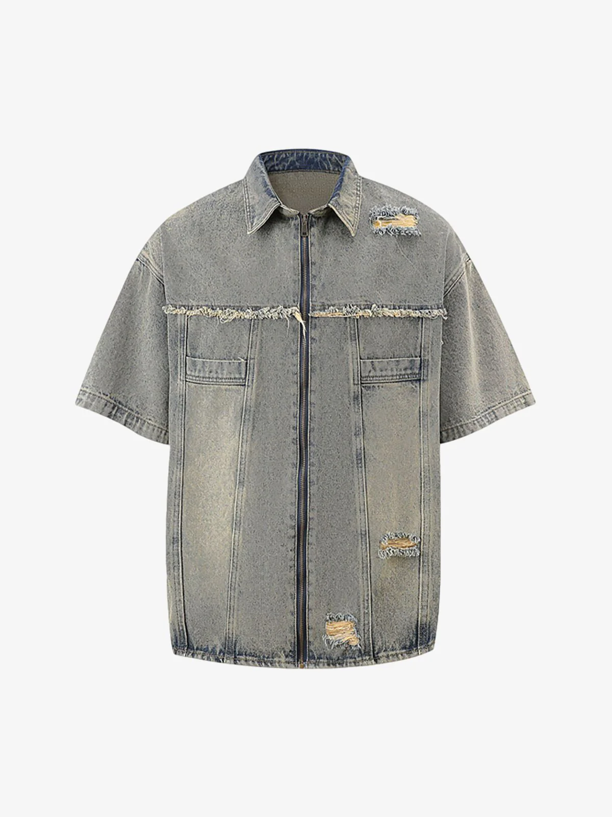 Ripped Denim Distressed Suit - 2460 - Image 11