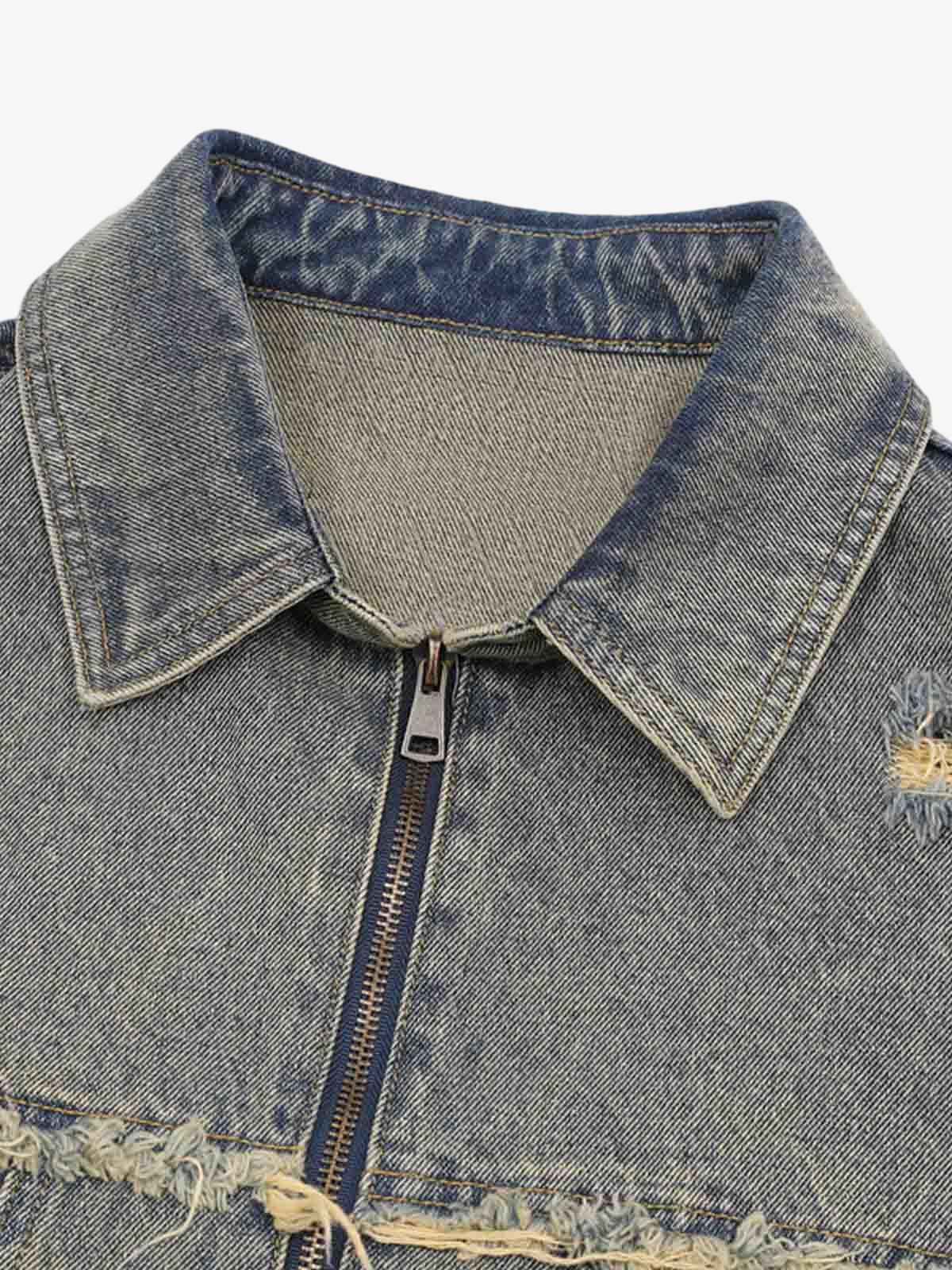 Ripped Denim Distressed Suit - 2460 - Image 15