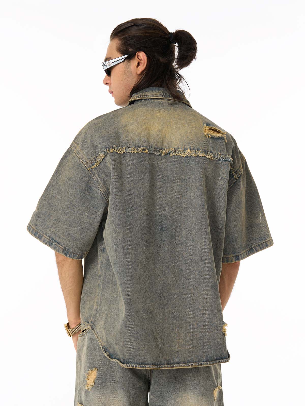 Ripped Denim Distressed Suit - 2460 - Image 6