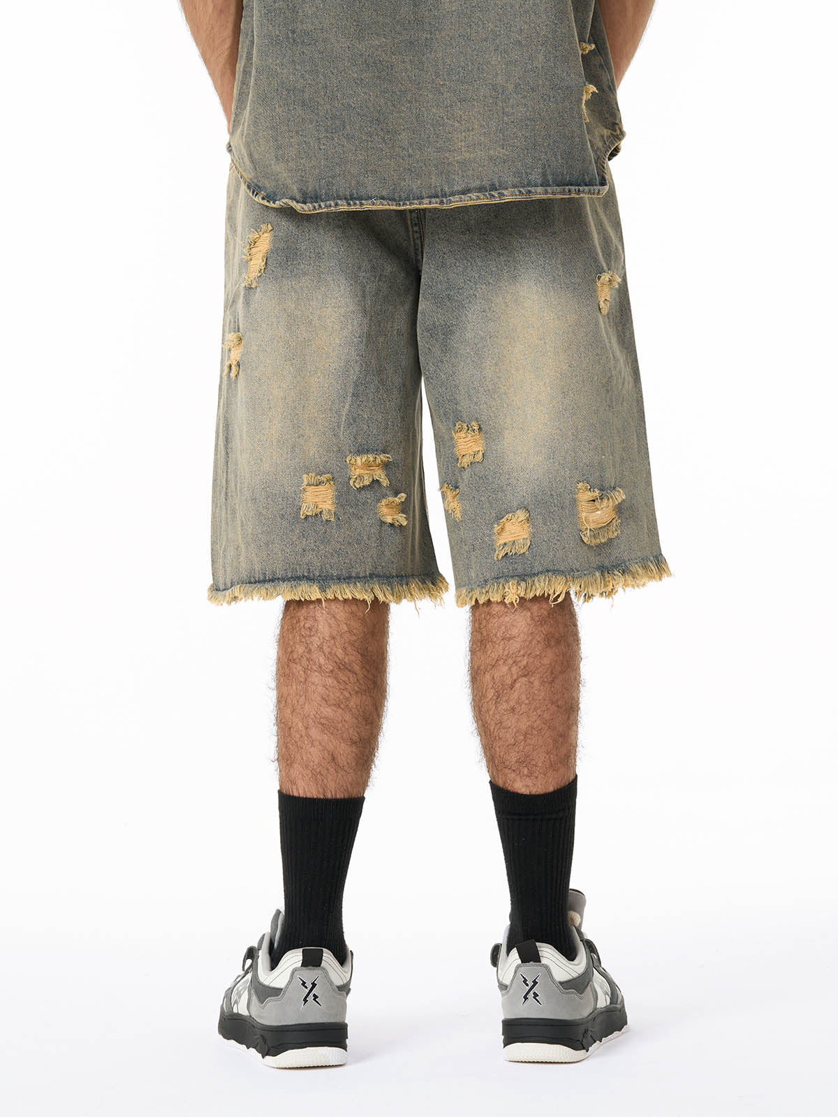Ripped Denim Distressed Suit - 2460 - Image 8