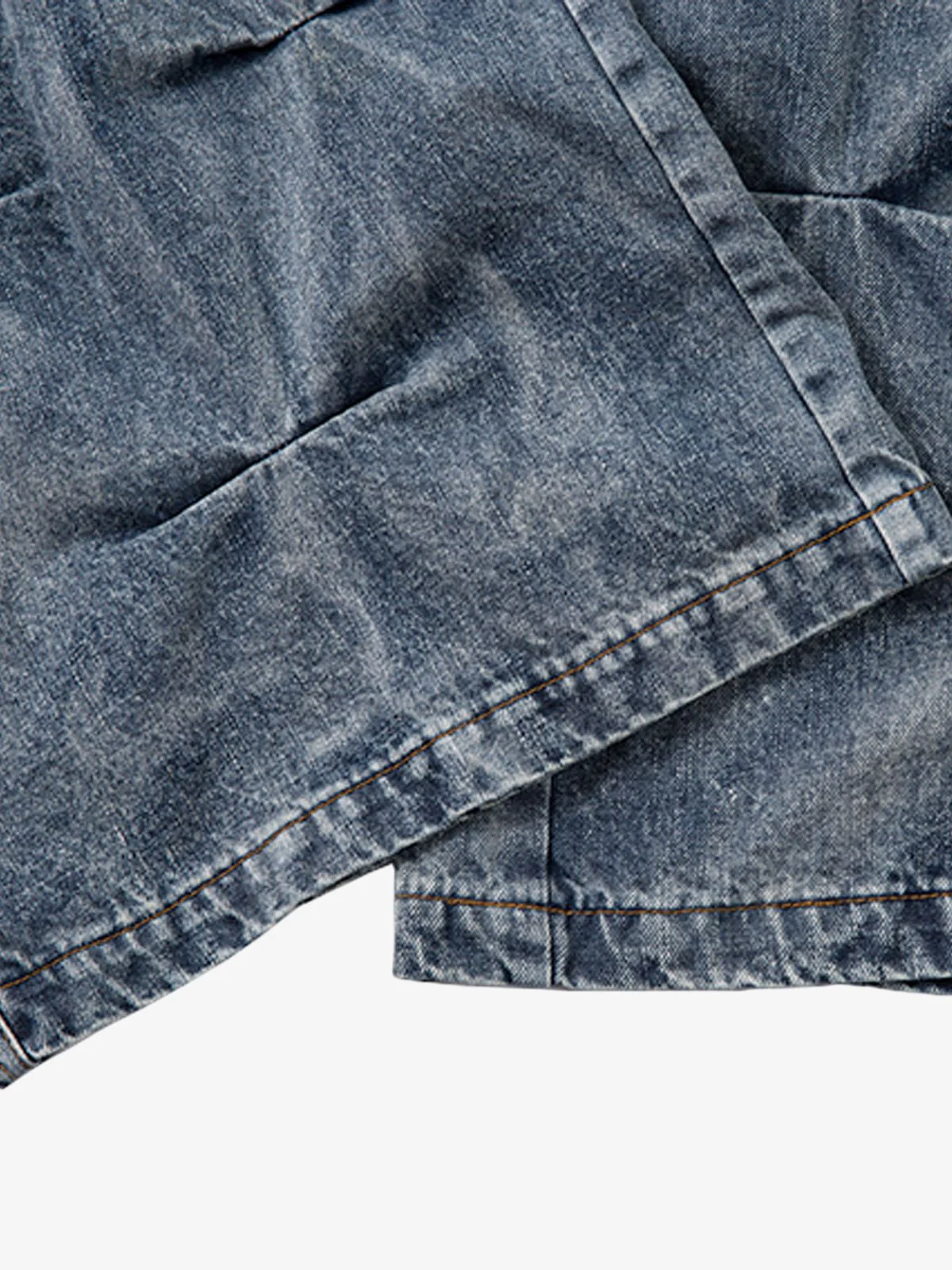 Distressed Washed Pleated Jeans - Image 13