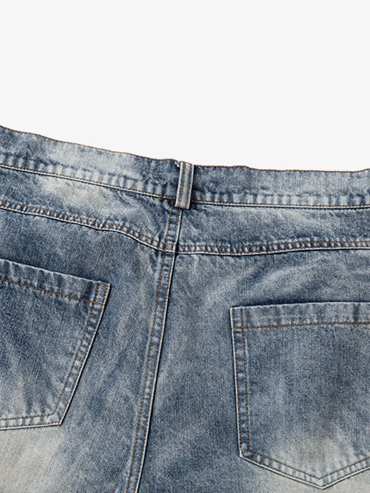 Distressed Washed Pleated Jeans - Image 8