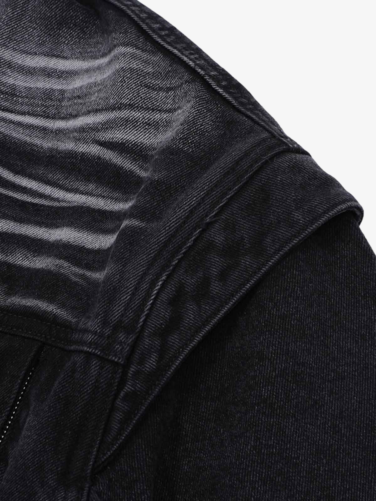 Distressed Washed Workwear Denim Shirt And Jorts Set - Image 18