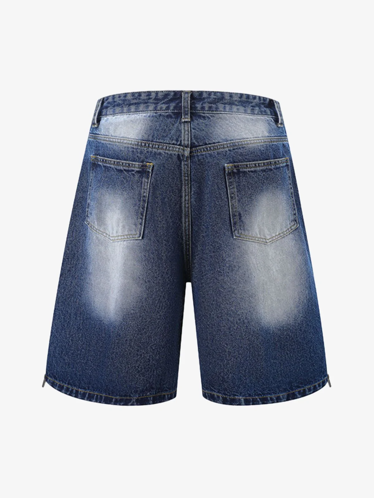 Distressed Washed Workwear Denim Shirt And Jorts Set - Image 5