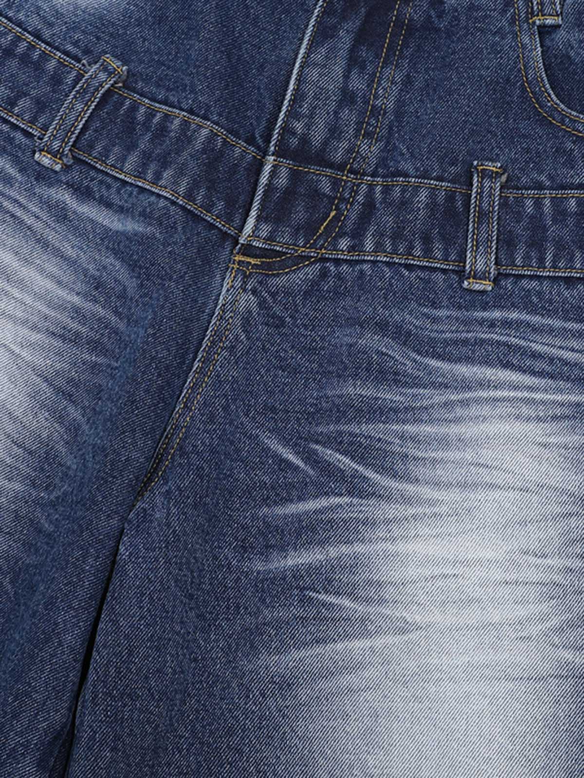 Distressed Washed Workwear Denim Shirt And Jorts Set - Image 8